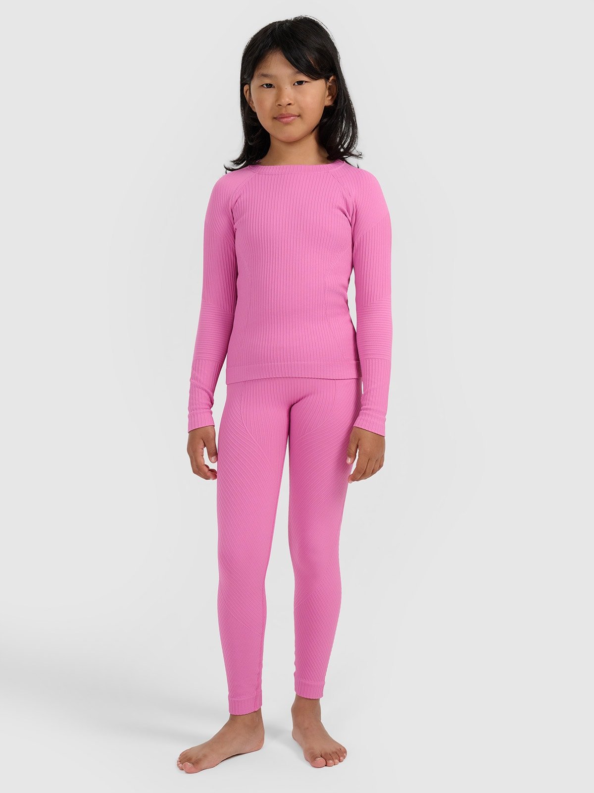 4F Bielizna termoaktywna bezszwowa komplet dziewczęca - różowa 128/134 (7-9 lat)