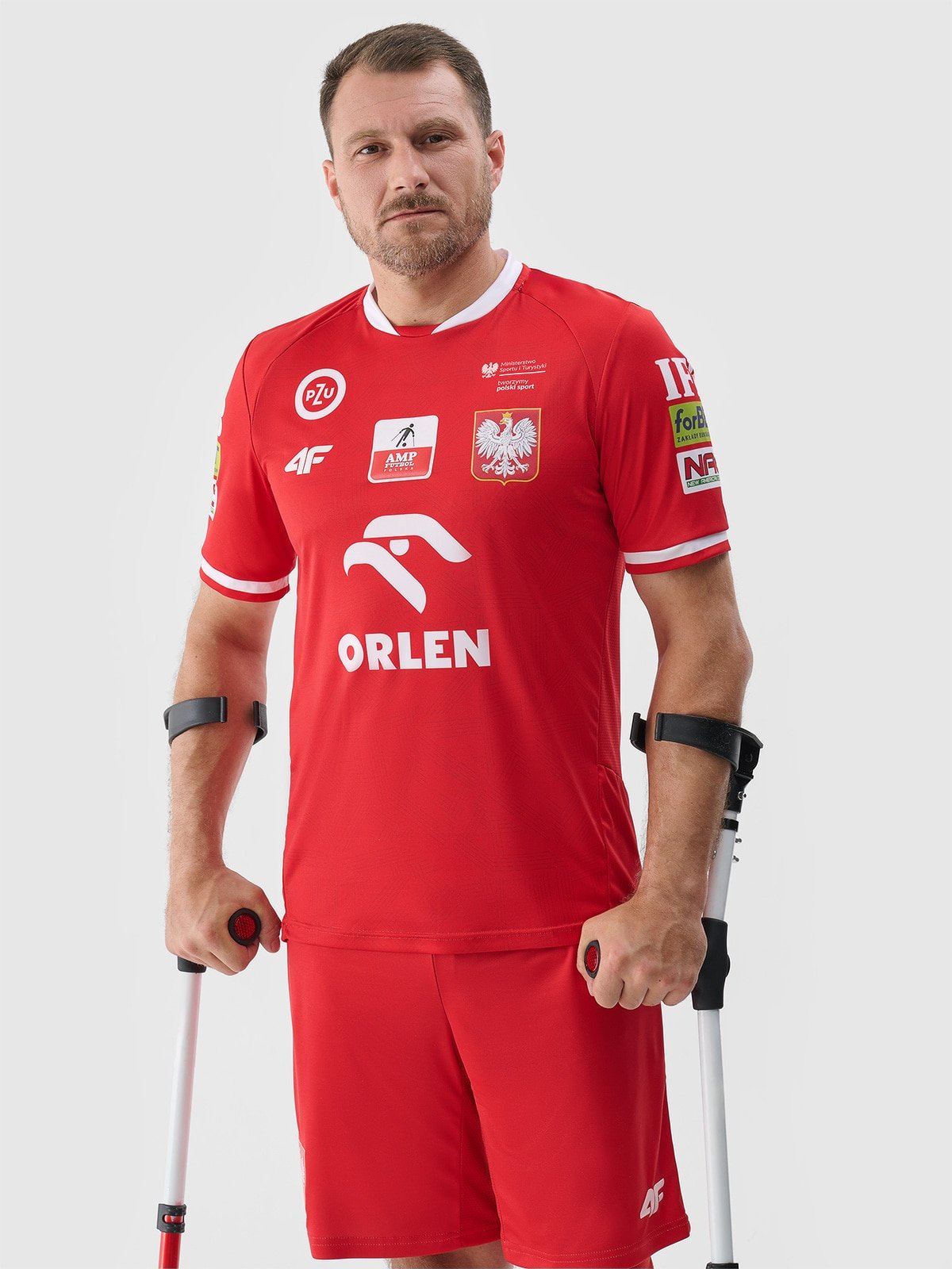 4F Koszulka replika wyjazdowa AMP Futbol męska - czerwona S