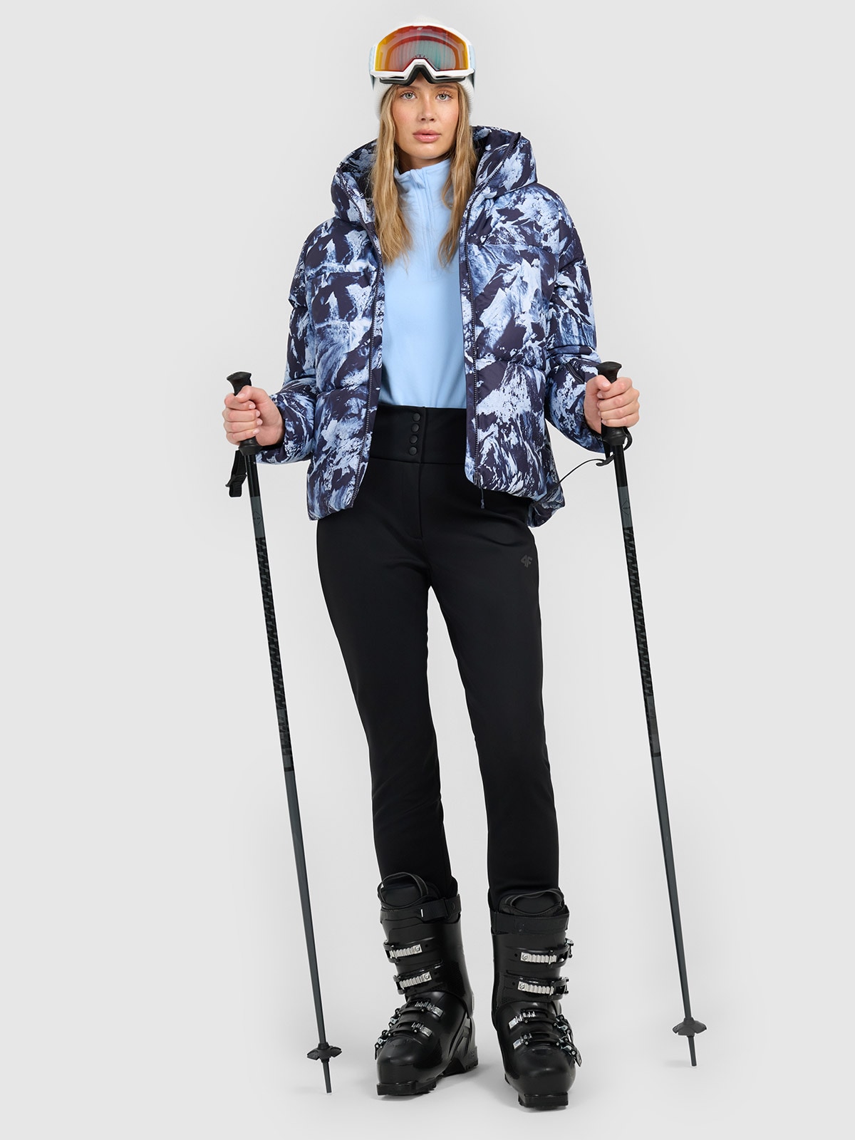 4F Spodnie narciarskie softshell membrana 5000 damskie - czarne L