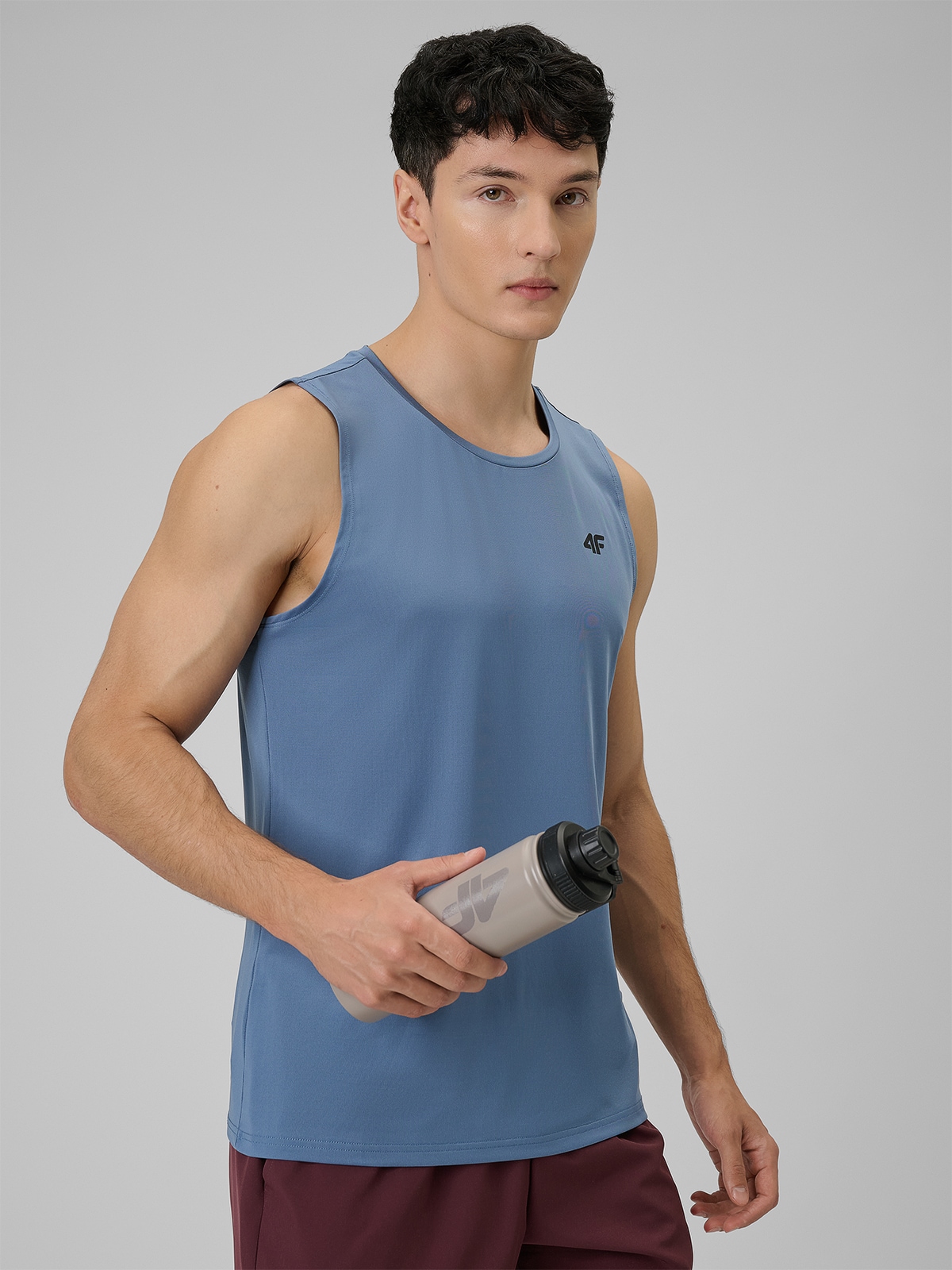 4F Koszulka treningowa regular szybkoschnąca męska - granatowa XL