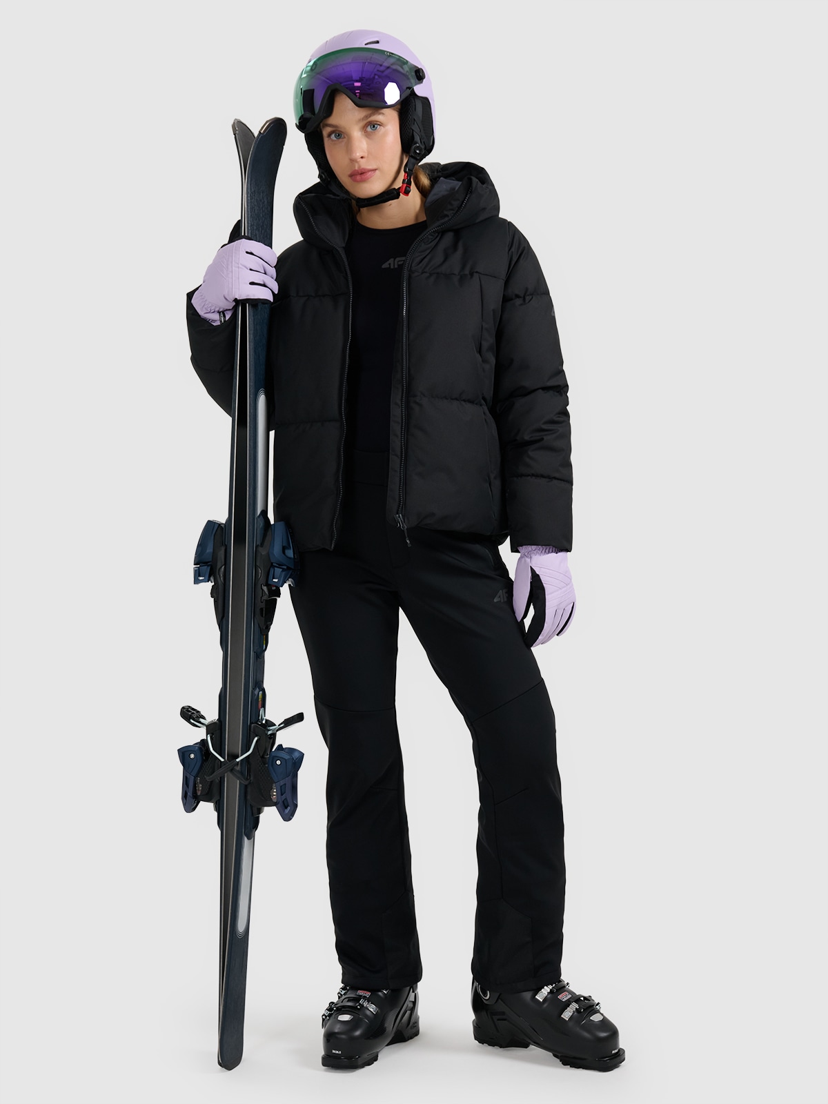 4F Spodnie narciarskie softshell membrana 10000 damskie - czarne S