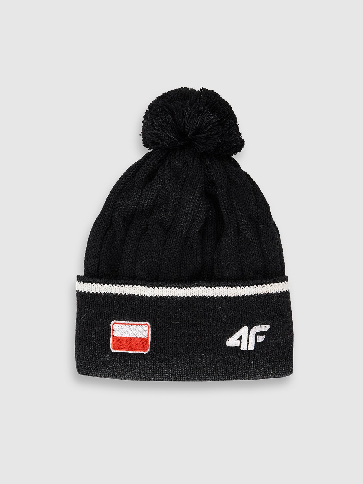 4F Czapka zimowa z wełną merino uniseks - czarna M