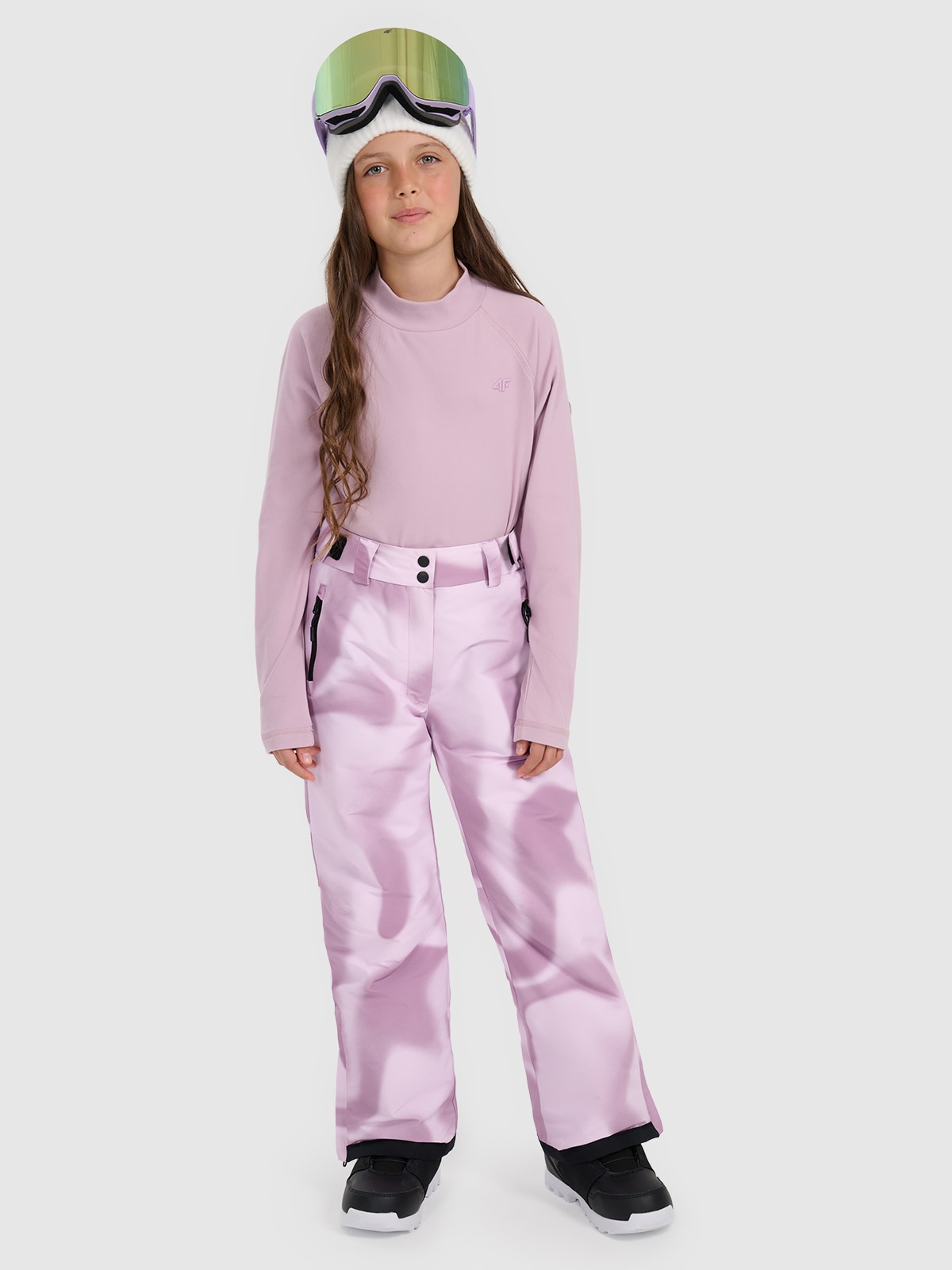 4F Spodnie snowboardowe membrana 10000 dziewczęce - multikolor 128 (7-8 lat)