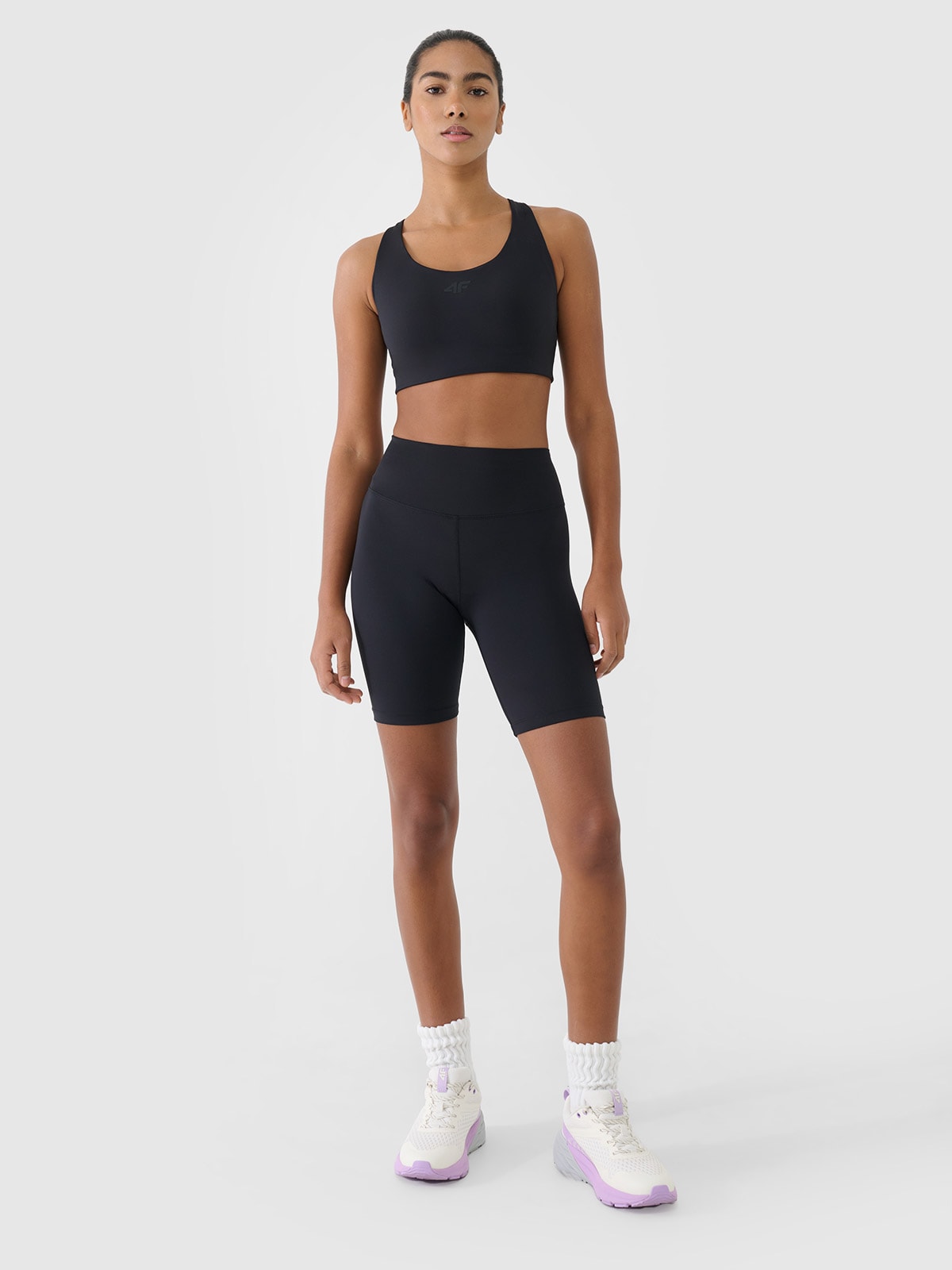 4F Legginsy kolarki treningowe damskie - czarne M