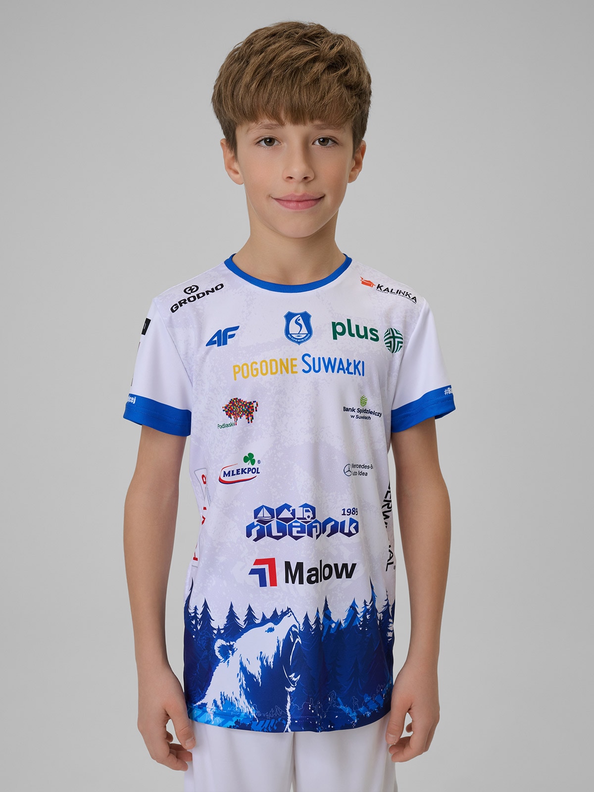 4F Koszulka meczowa replika domowa z sezonu 2025/26 dziecięca 4F x Ślepsk Suwałki - biała 158/164 (12-14 lat)