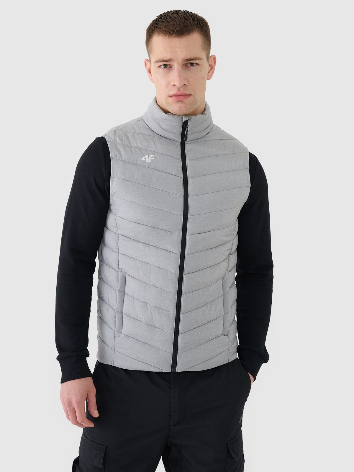 4F Bezrękawnik puchowy z wypełnieniem syntetycznym męski - szary S