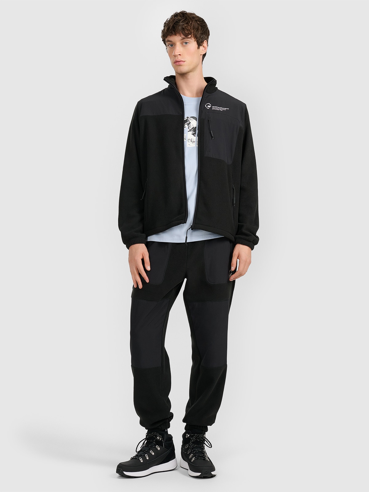 4F Spodnie polarowe joggery męskie - czarne M