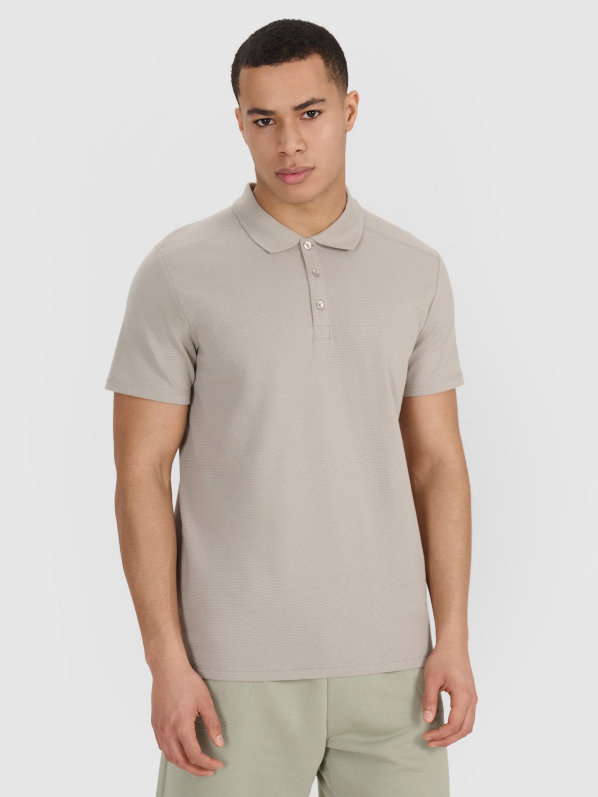 4F Koszulka polo regular męska - szara M