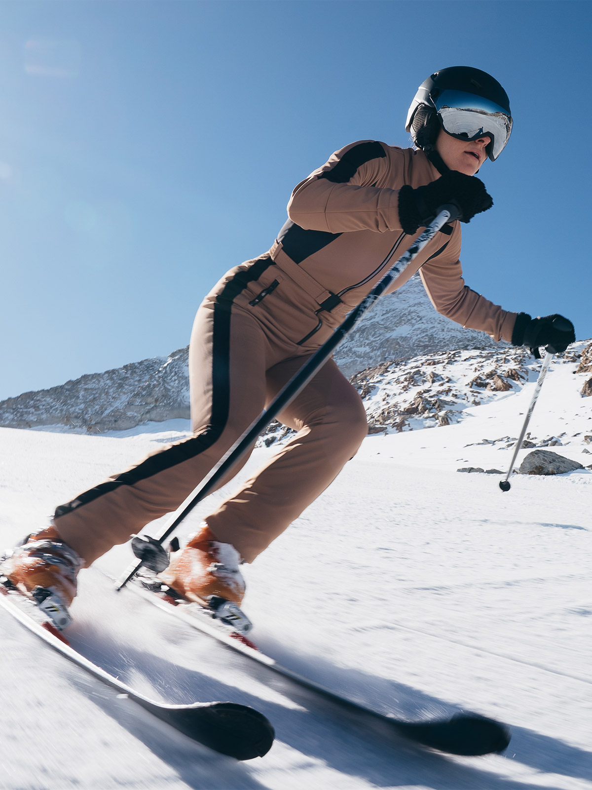 4F Kombinezon narciarski membrana 10000 damski - brązowy XS