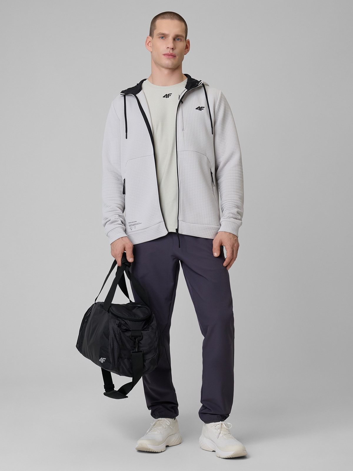 4F Spodnie treningowe szybkoschnące męskie - szare S