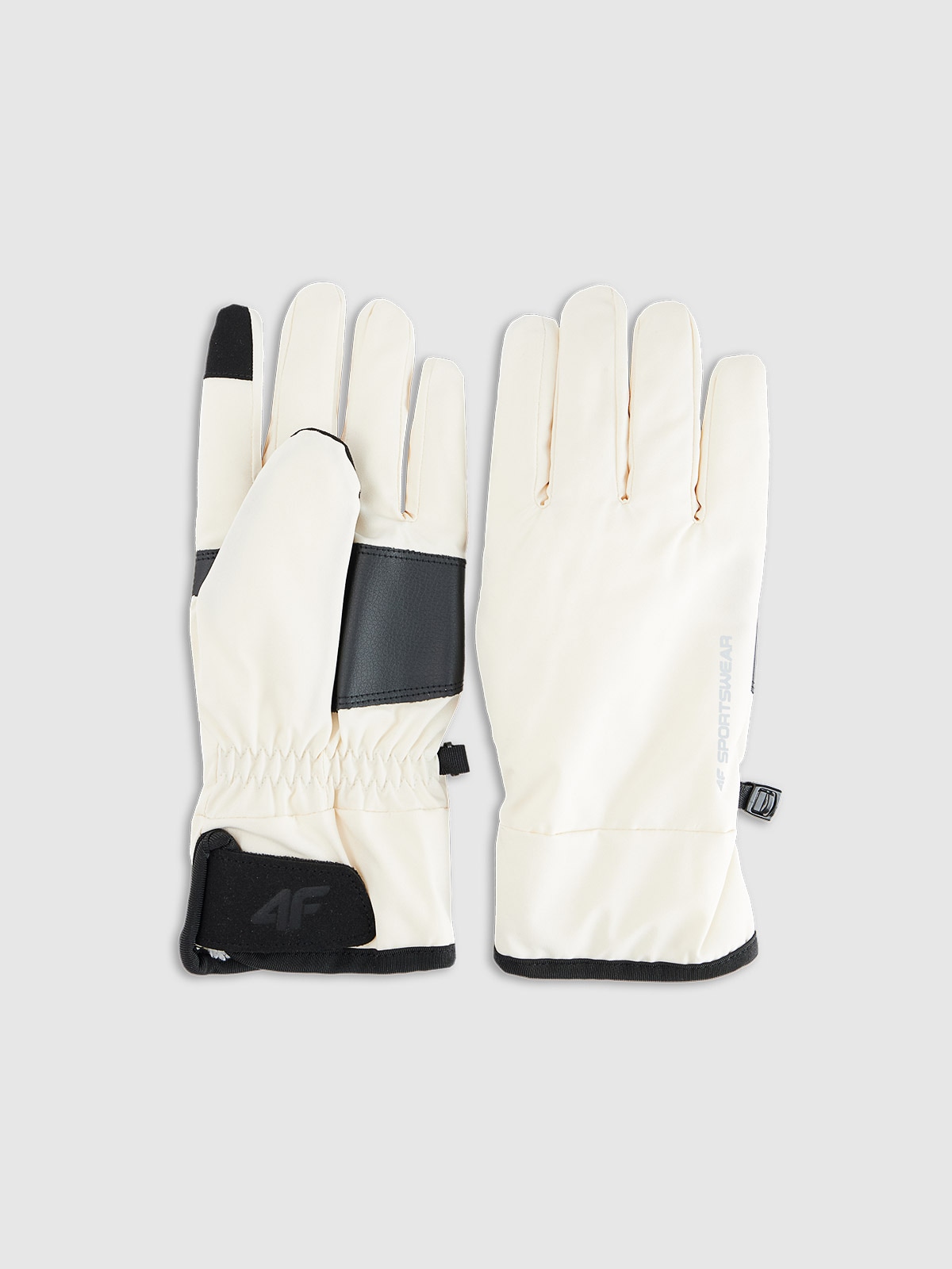 4F Rękawiczki zimowe Touch Screen uniseks - beżowe M