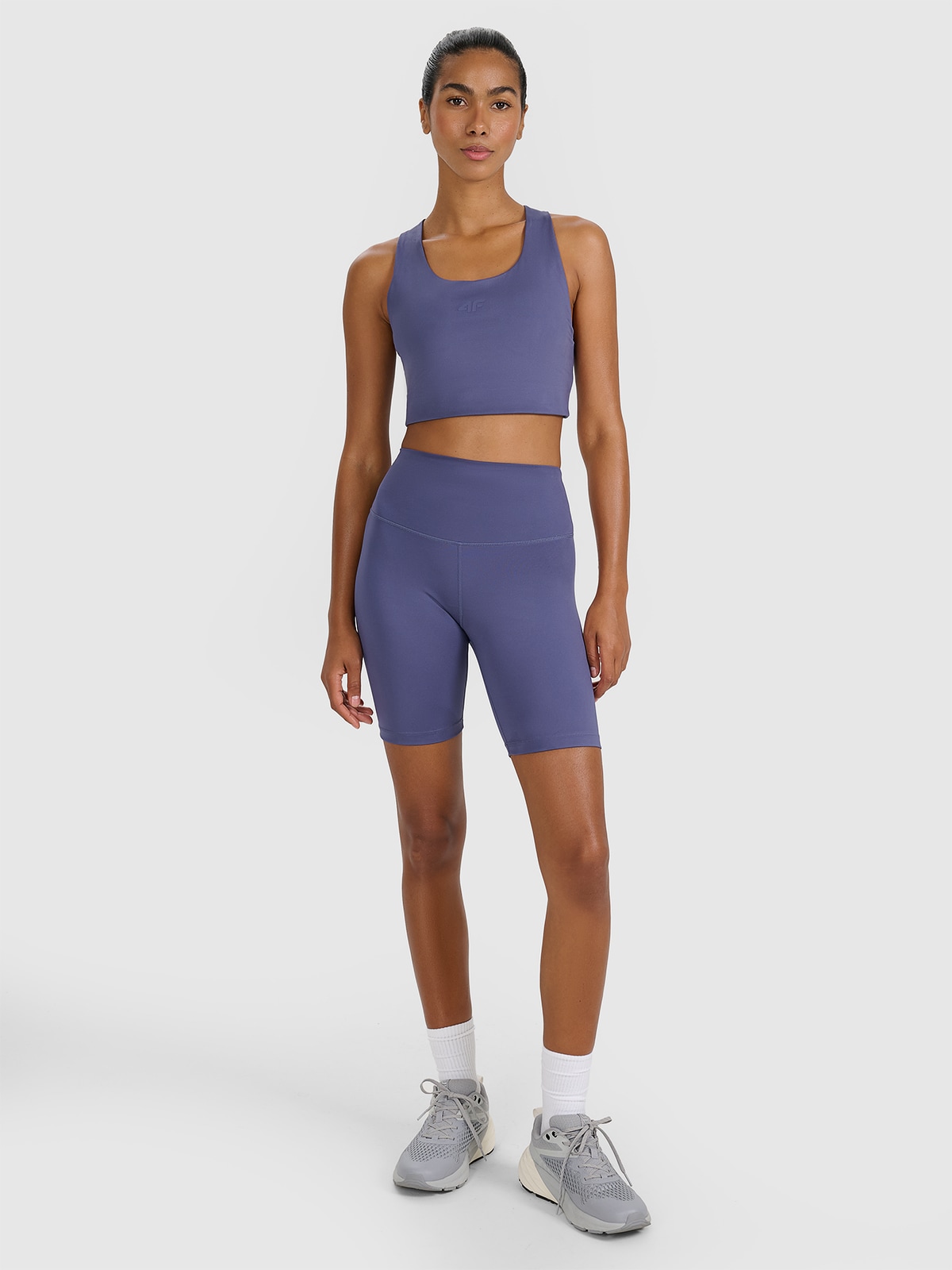 4F Legginsy kolarki treningowe damskie - granatowe XS