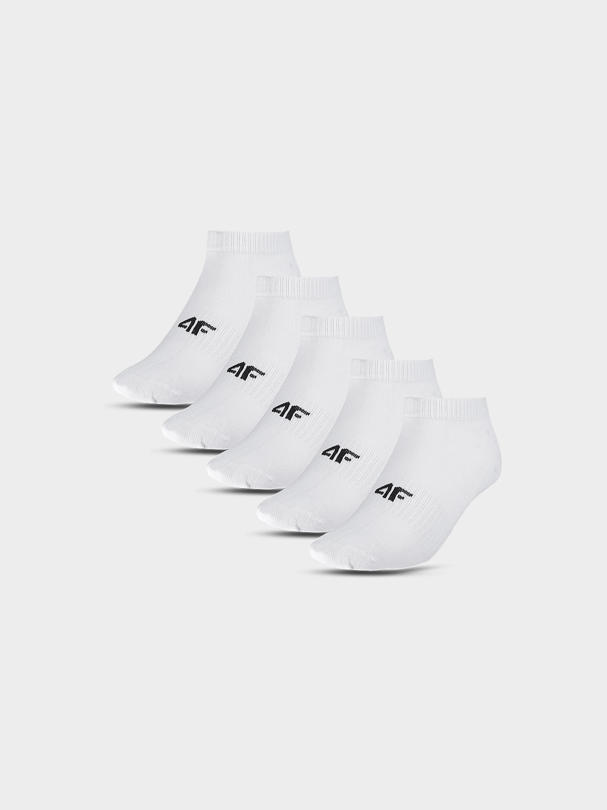 4F Skarpetki casual przed kostkę (5-pack) chłopięce - białe 32-35