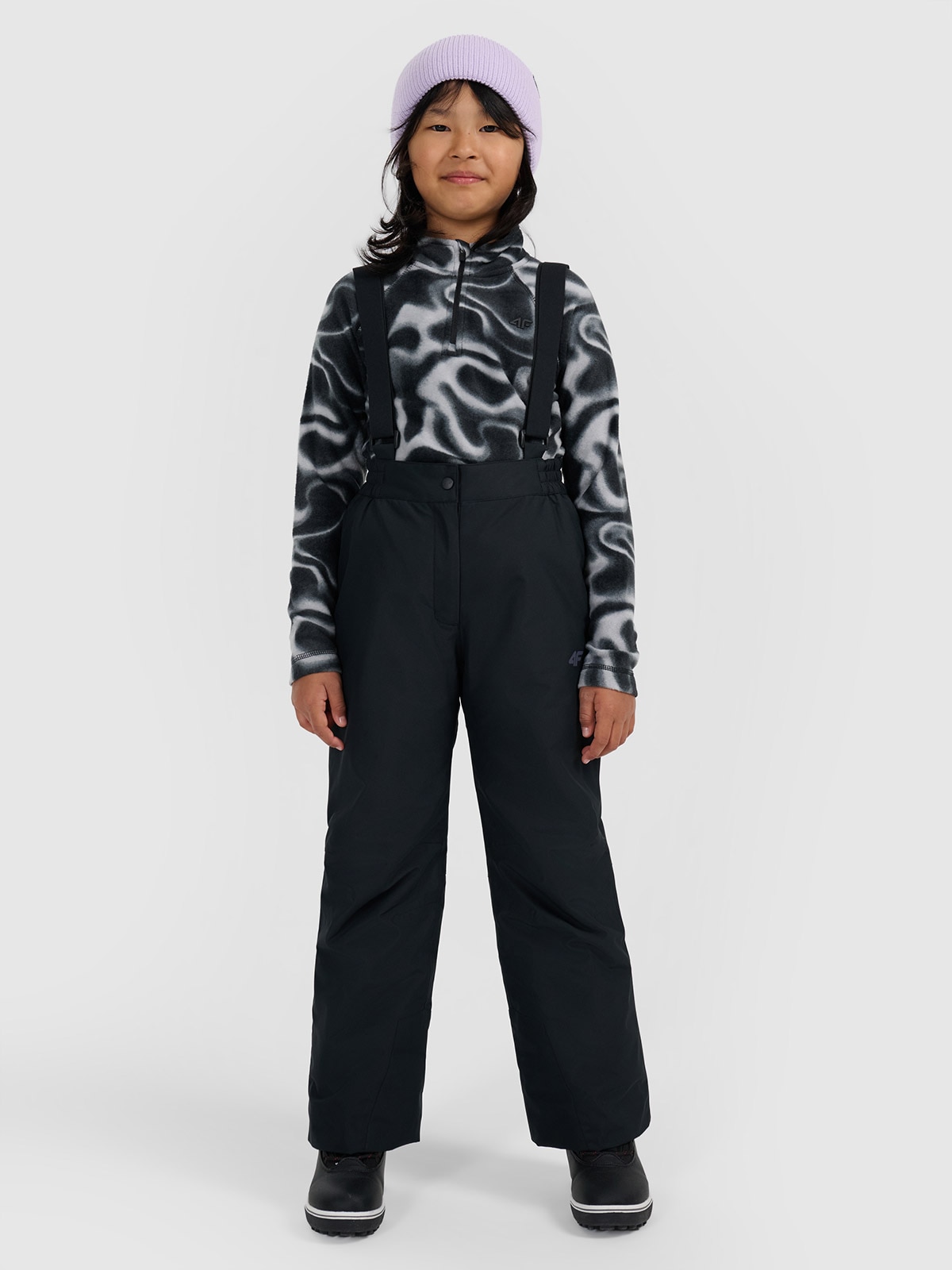 4F Spodnie narciarskie membrana 5000 dziewczęce - czarne 122 (6-7 lat)