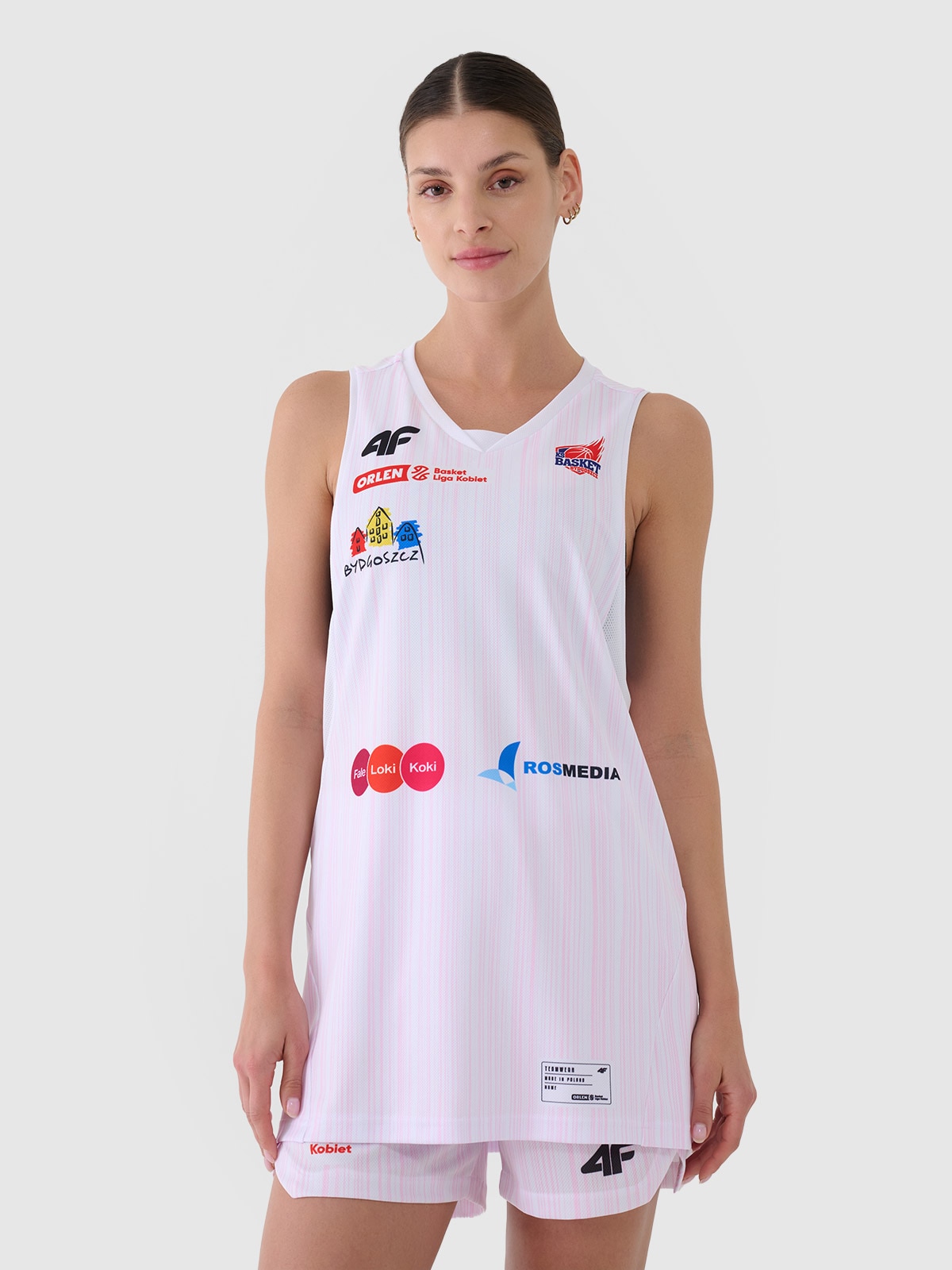4F Koszulka meczowa replika domowa z sezonu 2024/25 damska 4F x KS Basket 25 Bydgoszcz - multikolor XXL