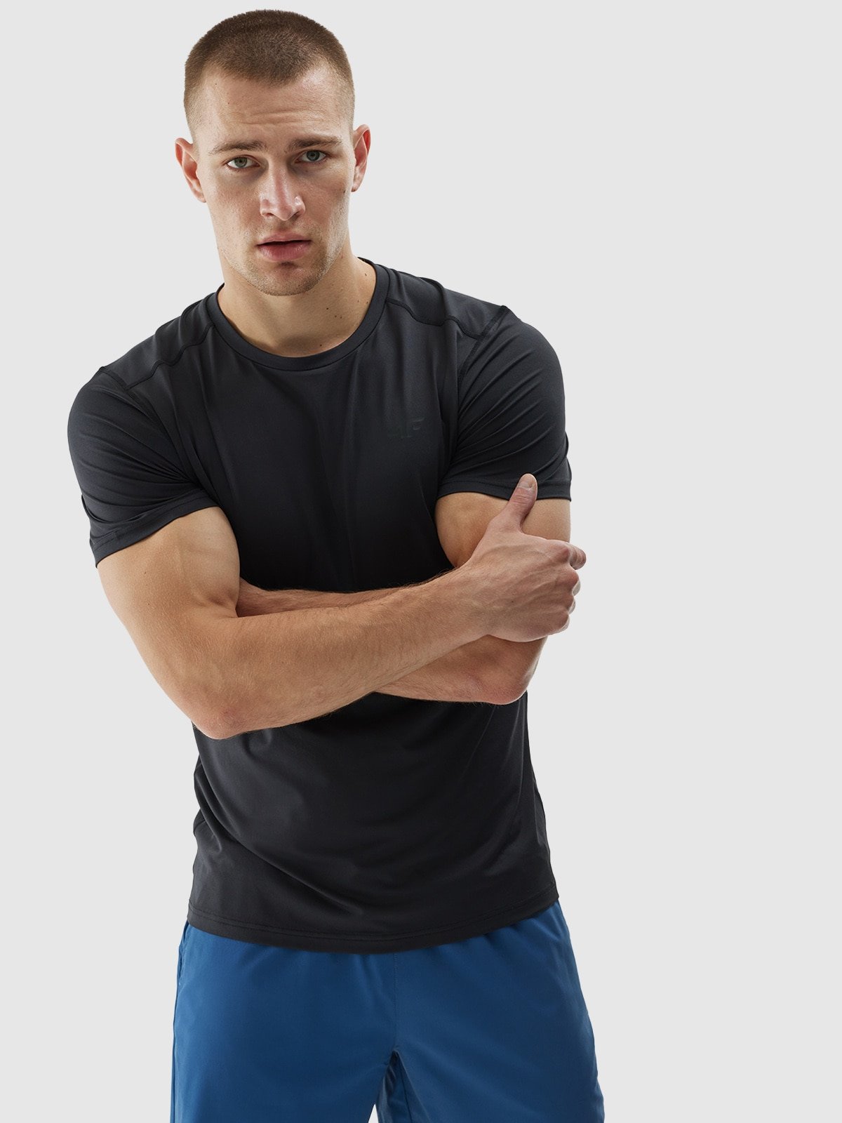 4F Koszulka treningowa szybkoschnąca męska - czarna XXL