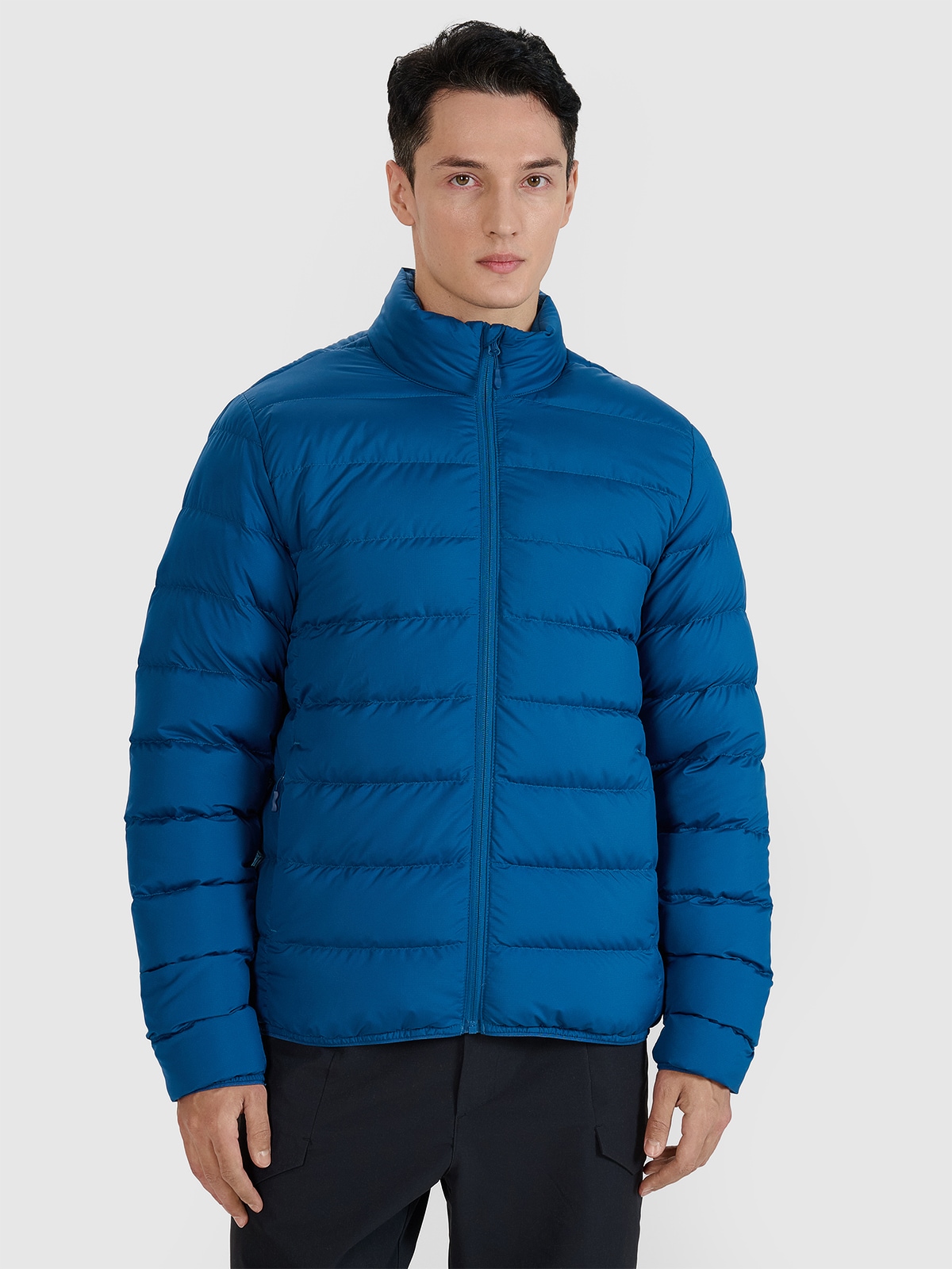 4F Kurtka puchowa z wypełnieniem naturalnym męska - turkusowa 3XL