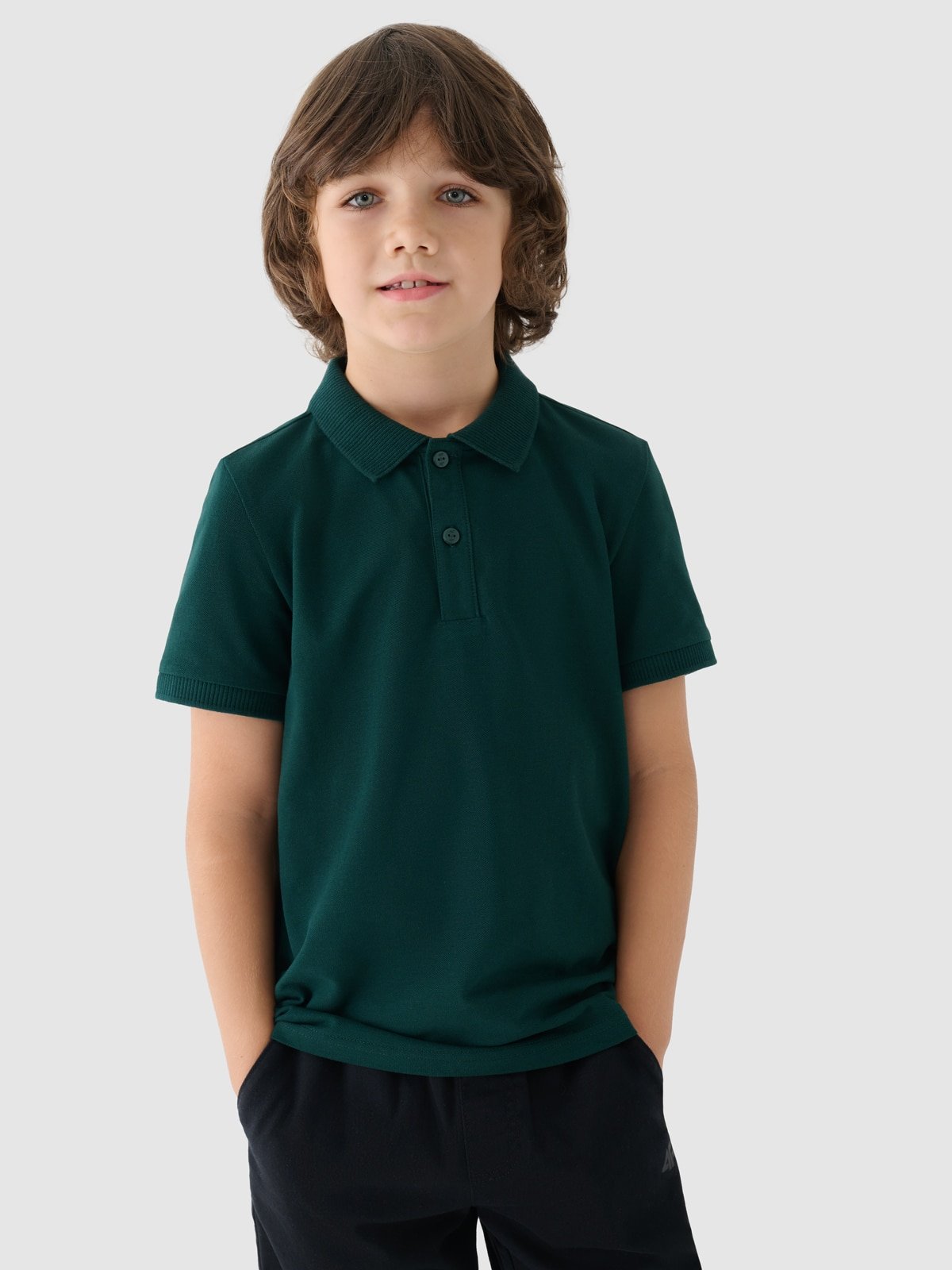 4F Koszulka polo chłopięca - zielona 164 (13-14 lat)