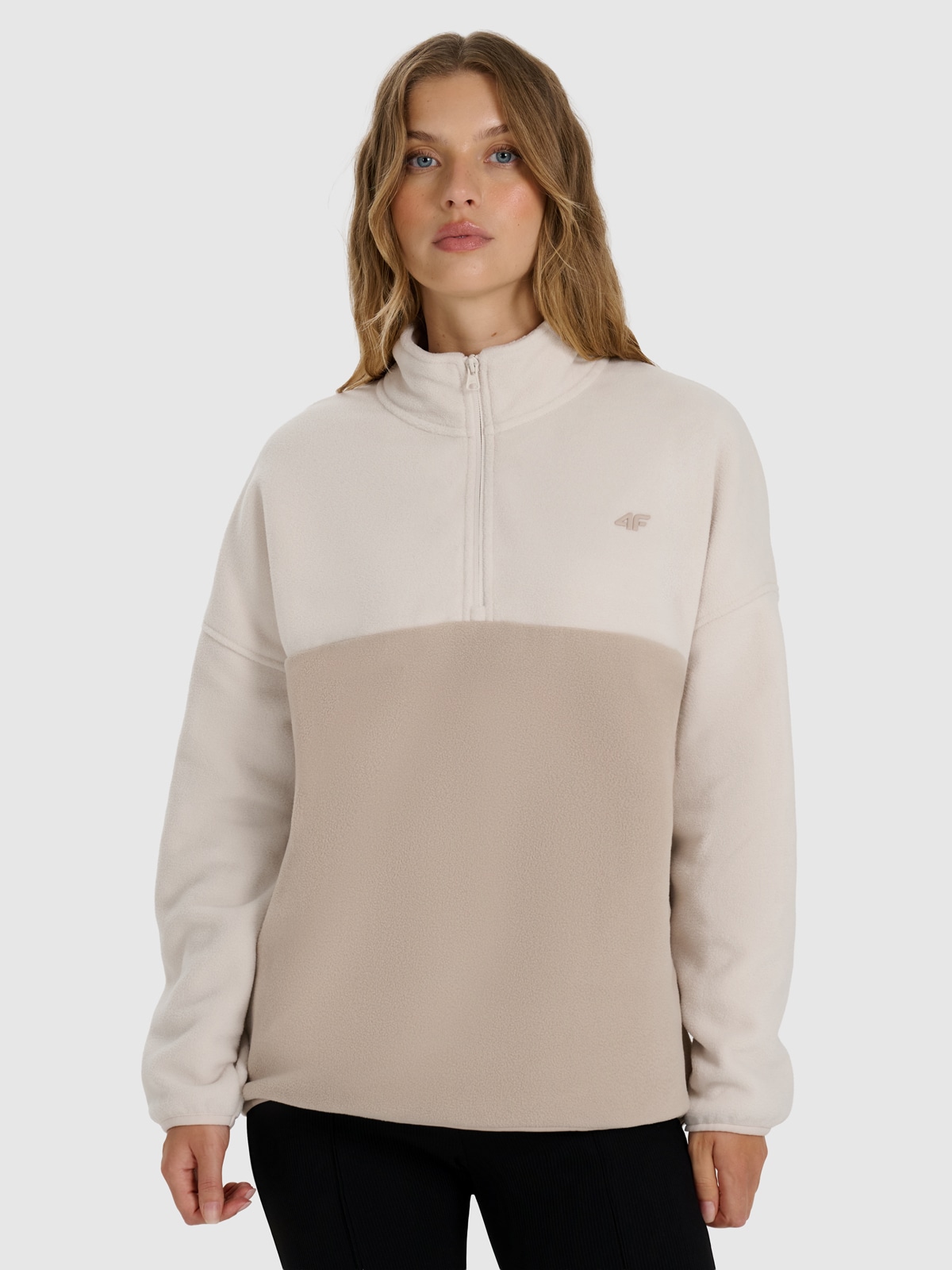 4F Polar ze stójką regular damski - beżowy XL