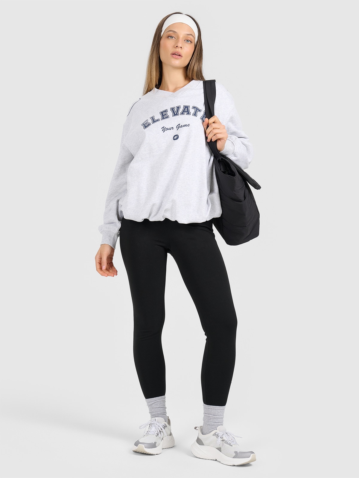 4F Legginsy dzianinowe damskie - czarne L