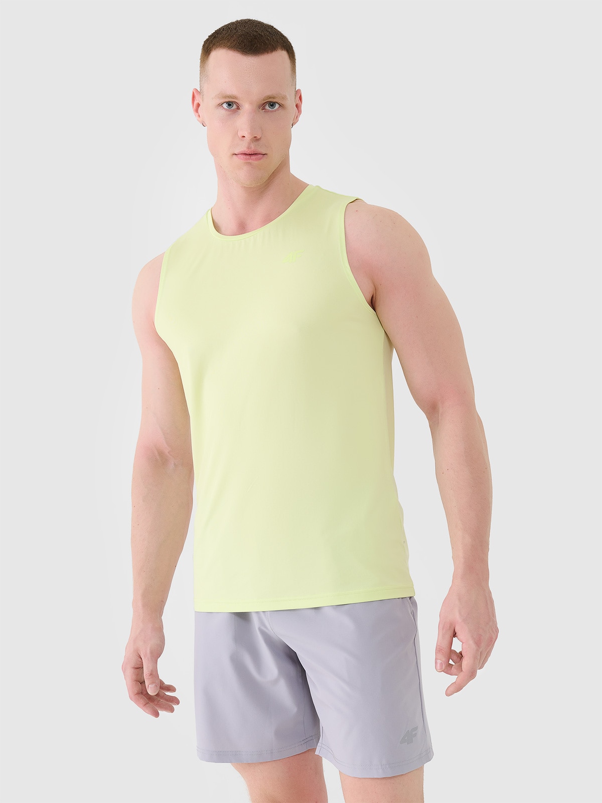 4F Tank top regular szybkoschnący męski - zielony XXL