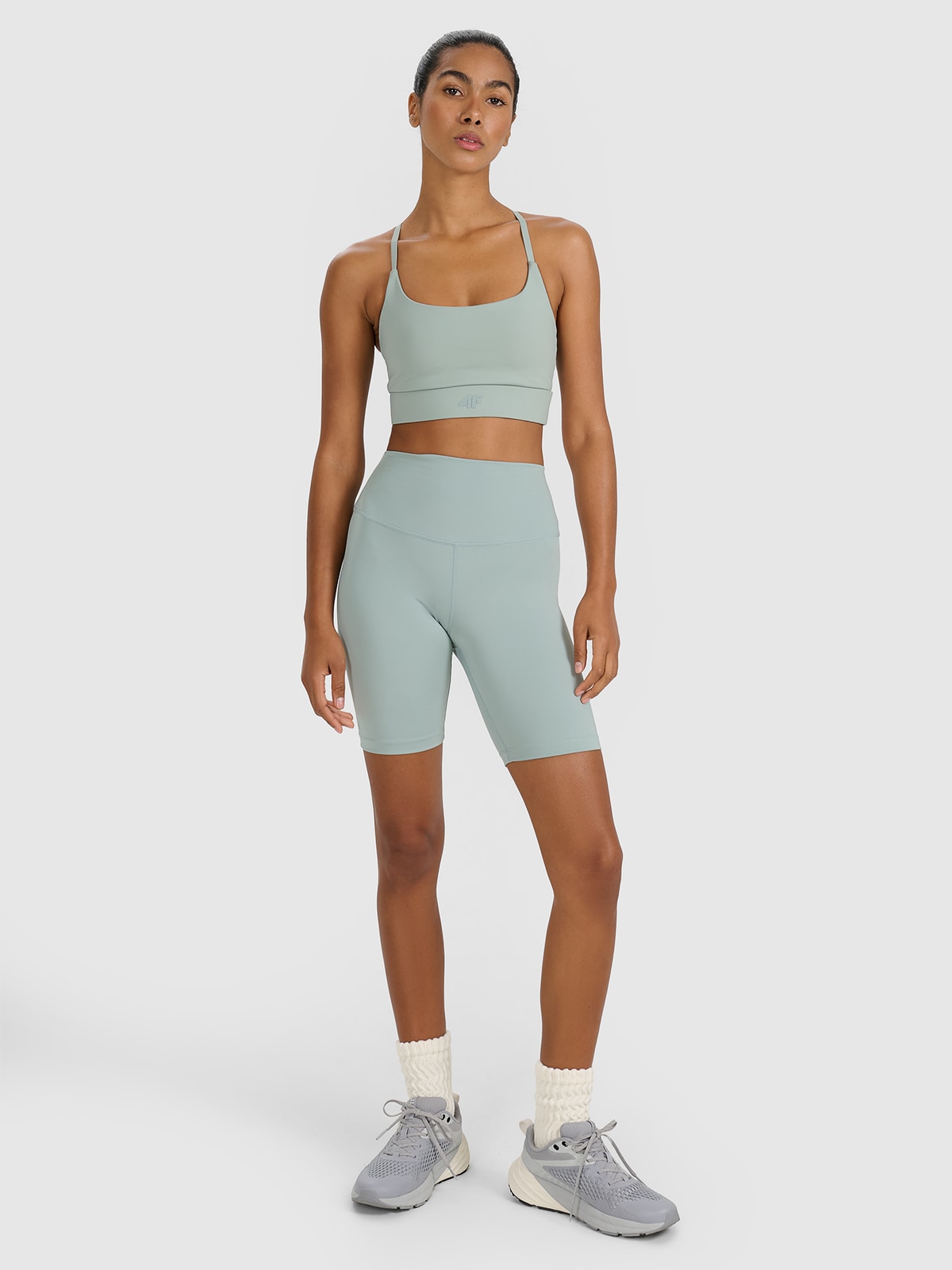 4F Legginsy kolarki treningowe damskie - zielone L