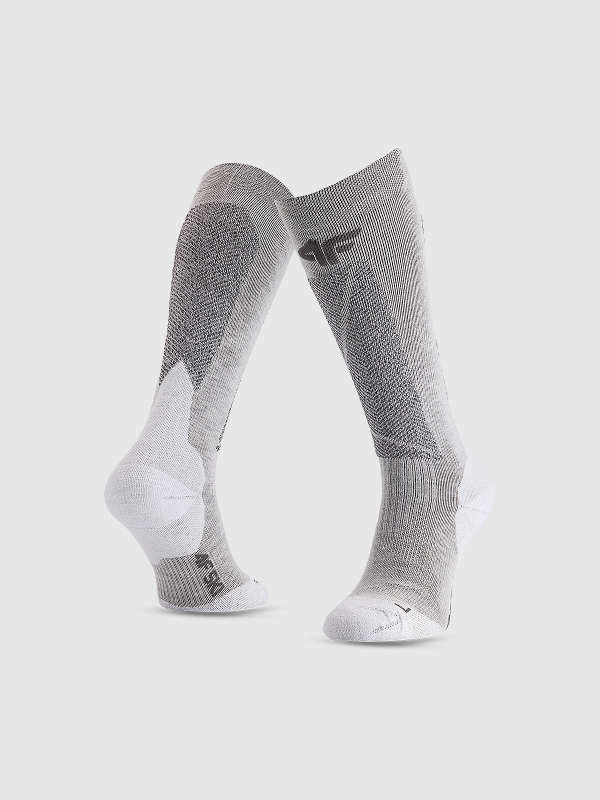 4F Skarpety narciarskie z wełną merino damskie - szare 35-38