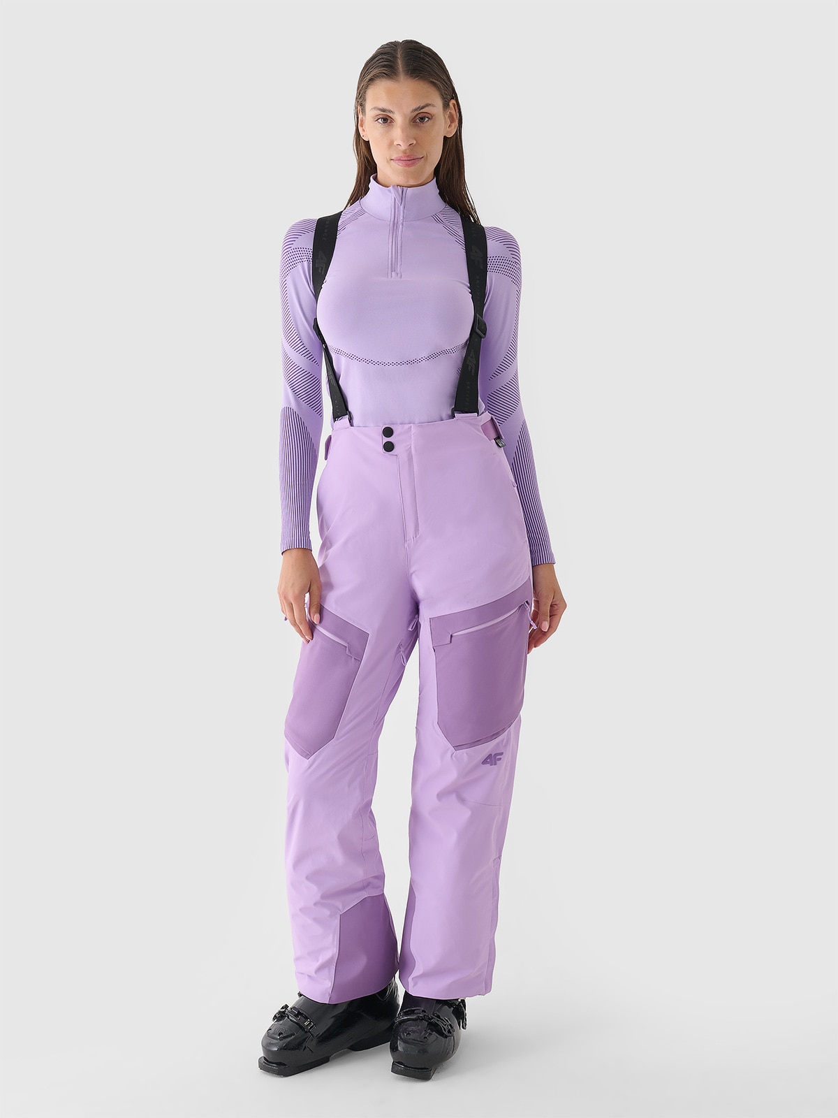 4F Spodnie narciarskie membrana 15000 damskie - fioletowe S