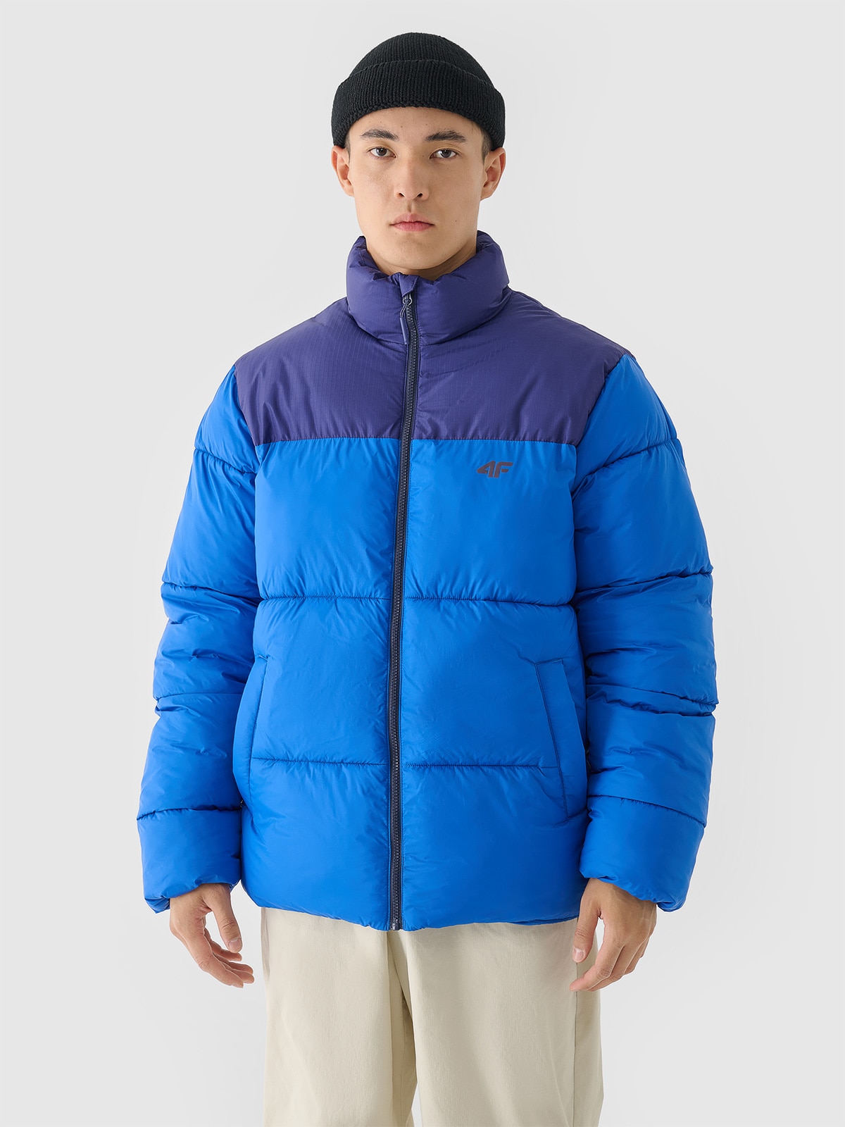 4F Kurtka puchowa z syntetycznym wypełnieniem męska - niebieska M