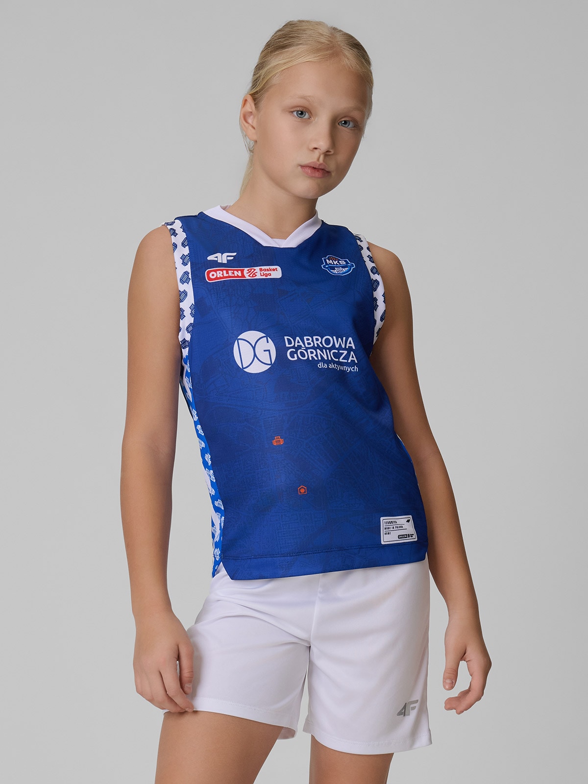 4F Koszulka meczowa replika wyjazdowa z sezonu 2025/26 dziecięca 4F x MKS Dąbrowa Górnicza - niebieska 158/164 (12-14 lat)