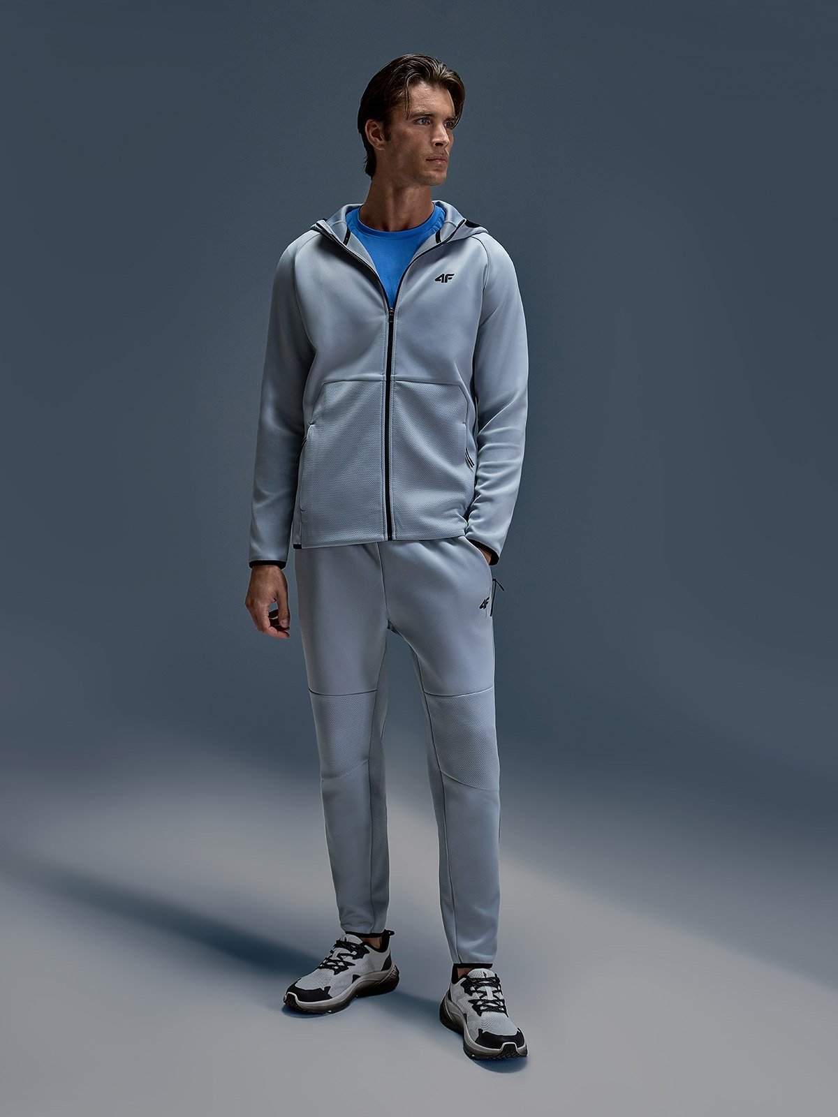 4F Spodnie treningowe szybkoschnące męskie - szare L