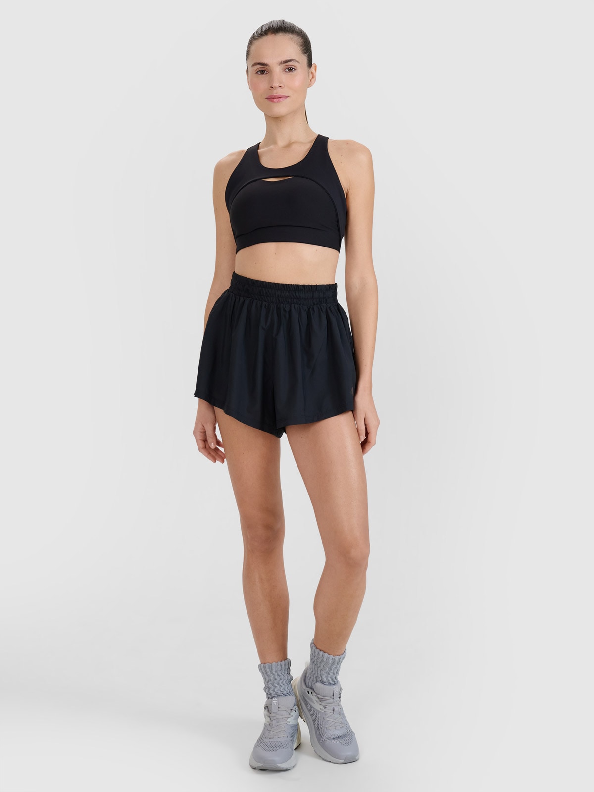 4F Spodenki treningowe szybkoschnące damskie - czarne XL