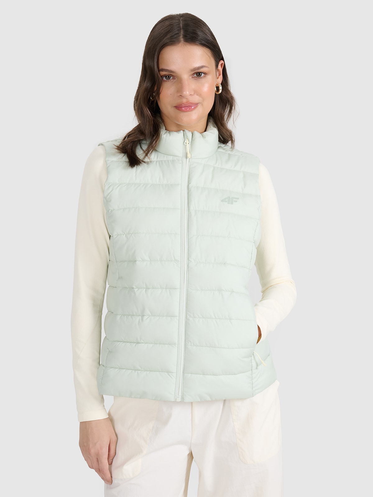 4F Bezrękawnik puchowy z wypełnieniem syntetycznym damski - miętowy M