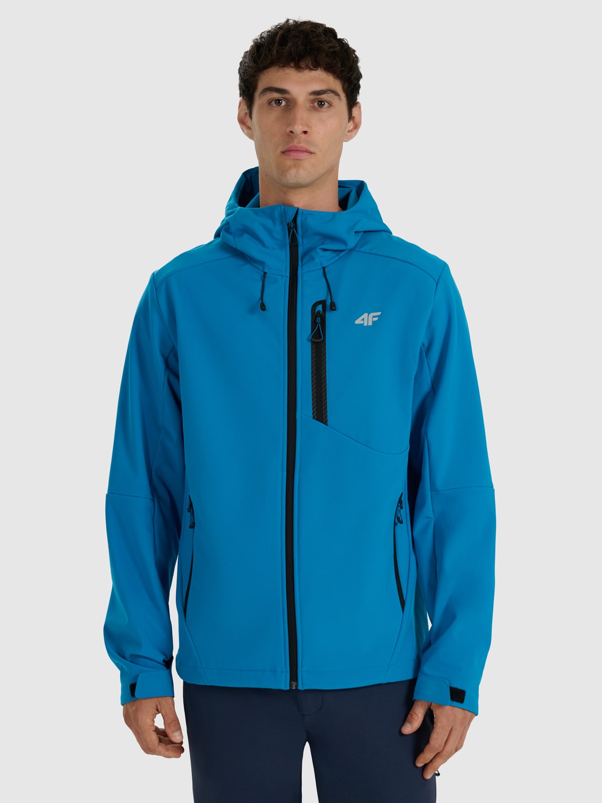 4F Kurtka softshell wiatroodporna membrana 8000 męska - niebieska XL