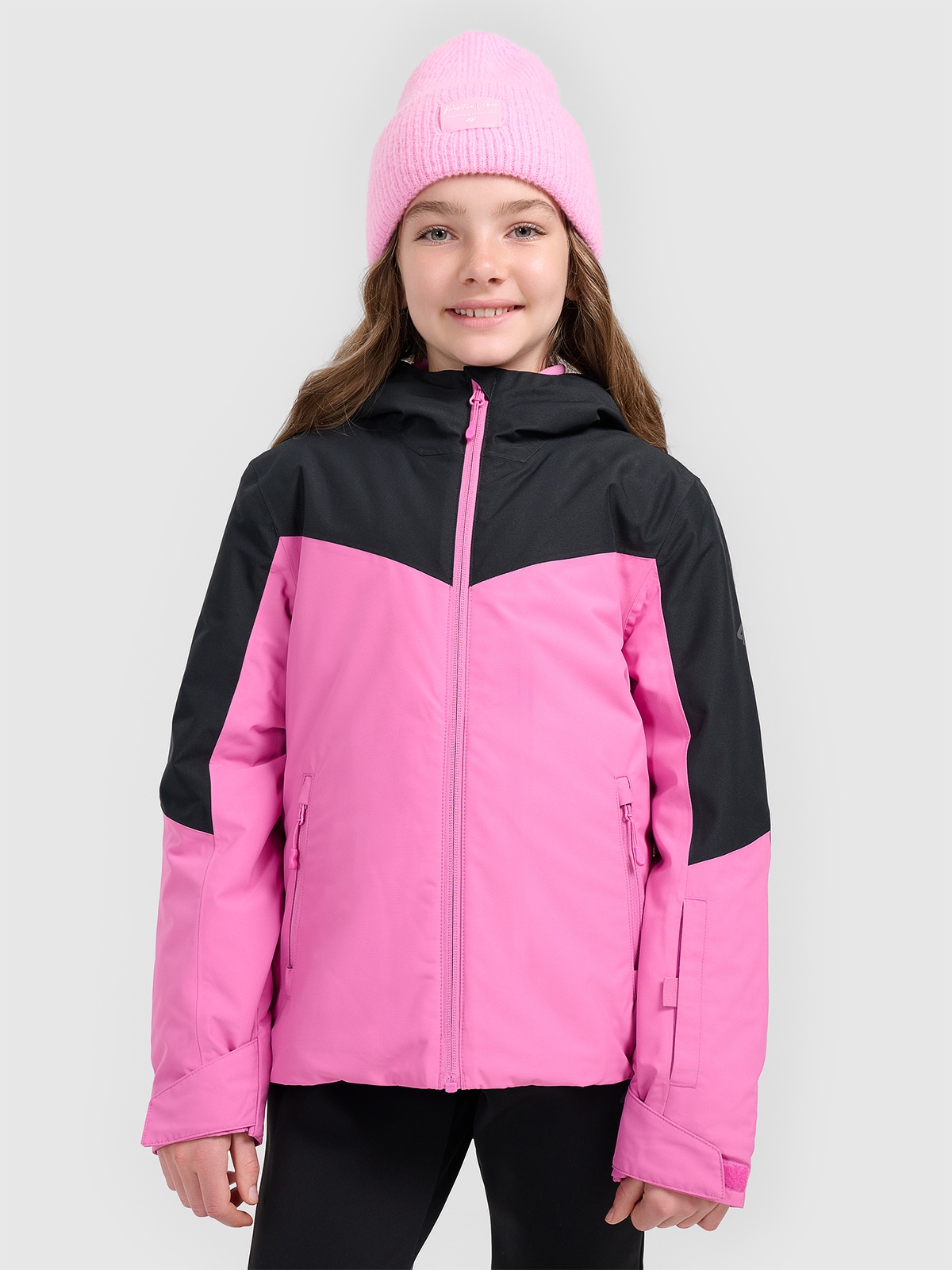 4F Kurtka narciarska membrana 5000 dziewczęca - różowa 146 (10-11 lat)