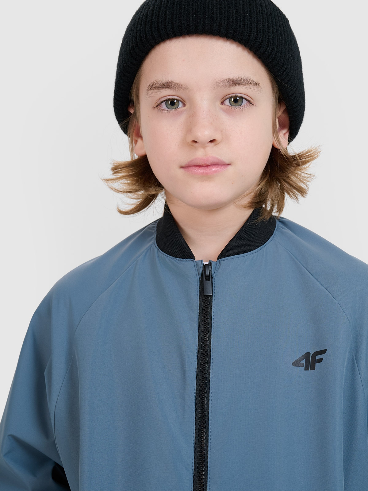 4F Kurtka przejściowa bomberka chłopięca - niebieska 152 (11-12 lat)