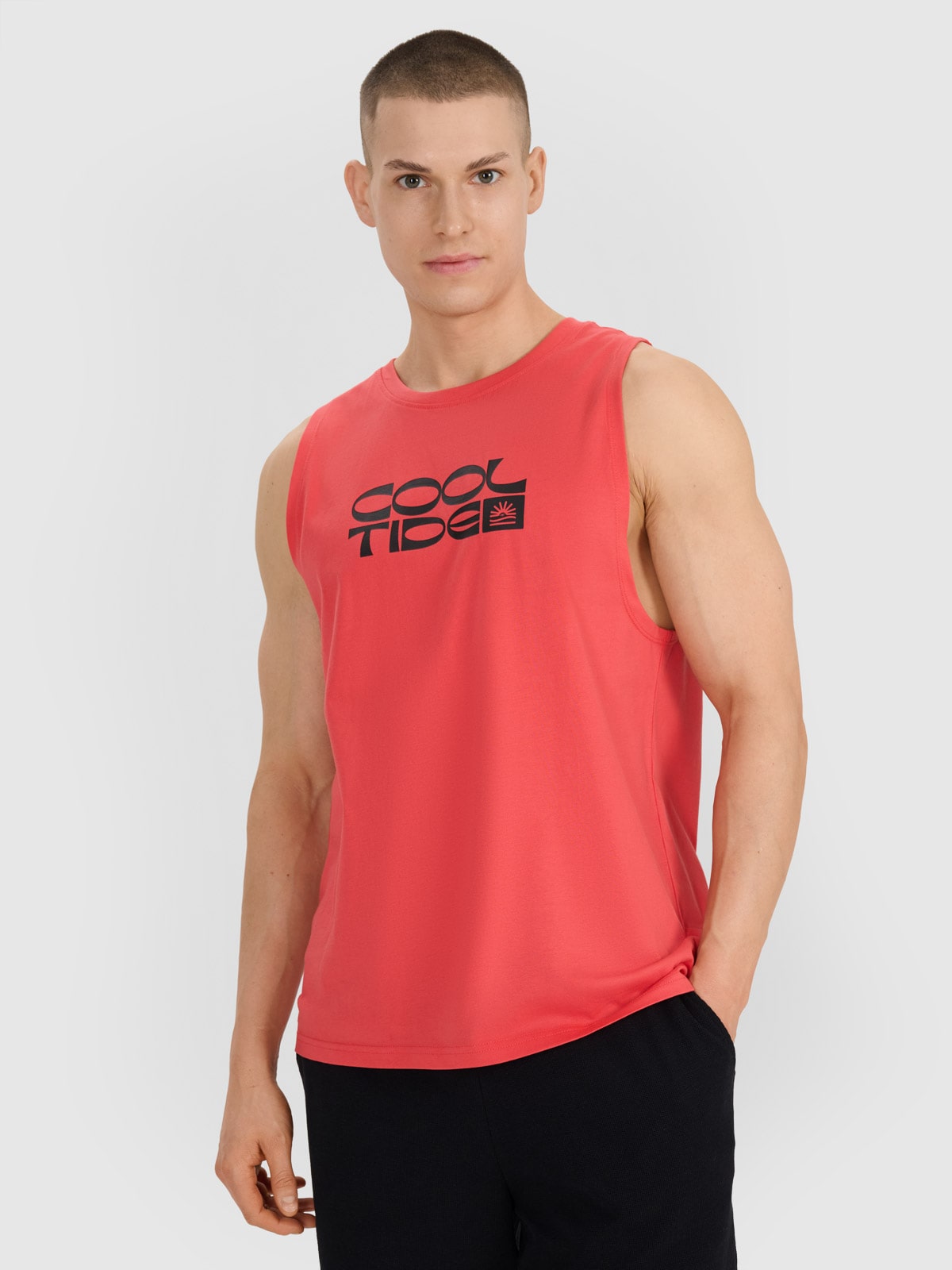 4F Tank top regular męski - czerwony XXL