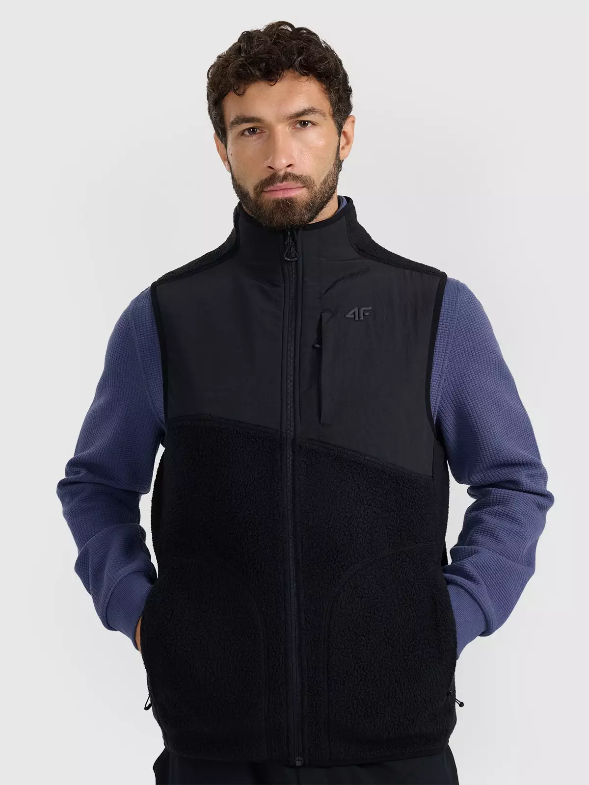 4F Bezrękawnik sherpa męski - czarny L