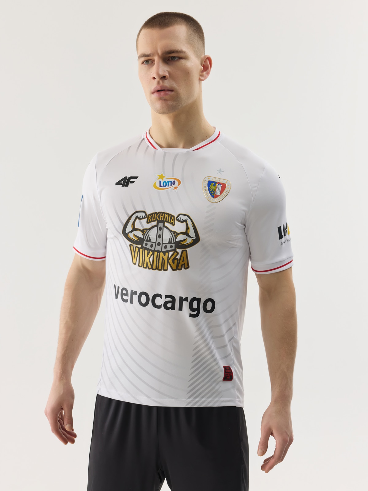 4F Koszulka klubowa wyjazdowa z sezonu 2023/24 męska 4F x Piast Gliwice - biała 3XL