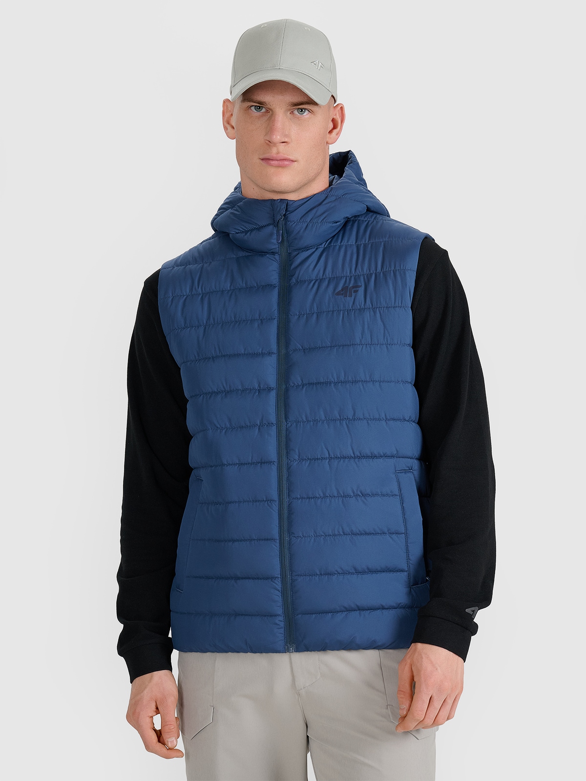 4F Bezrękawnik puchowy z wypełnieniem syntetycznym męski - granatowy XXL