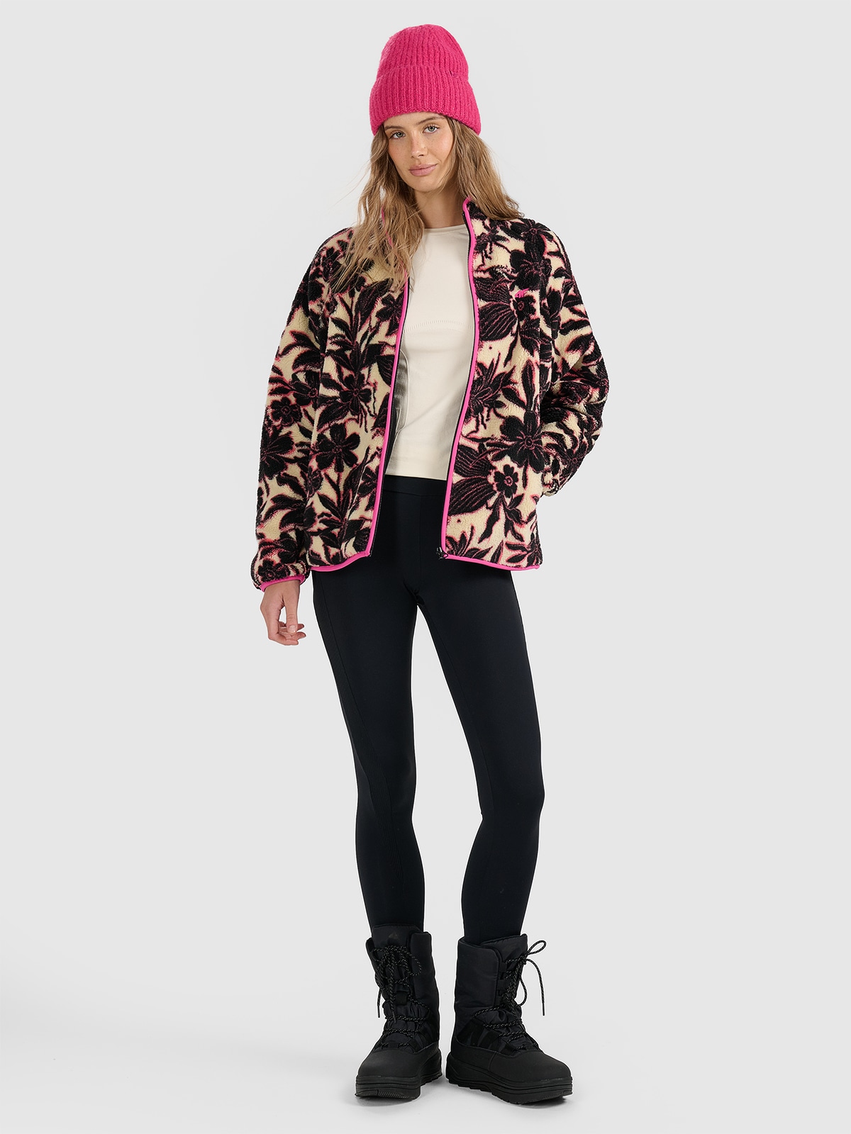 4F Legginsy dzianinowe damskie - czarne L