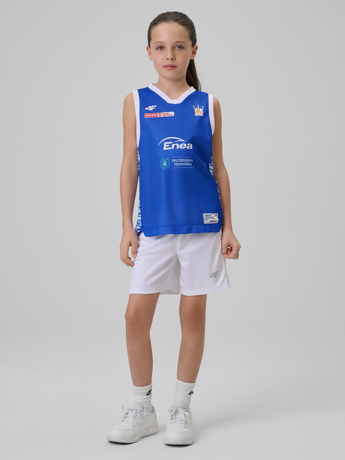 4F Koszulka meczowa replika wyjazdowa z sezonu 2025/26 dziecięca 4F x AZS ENEA Politechnika Poznań - niebieska 134/140 (8-10 lat)