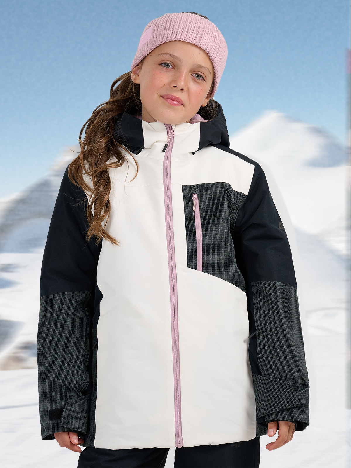 4F Kurtka snowboardowa membrana 10000 dziewczęca - biała 158 (12-13 lat)