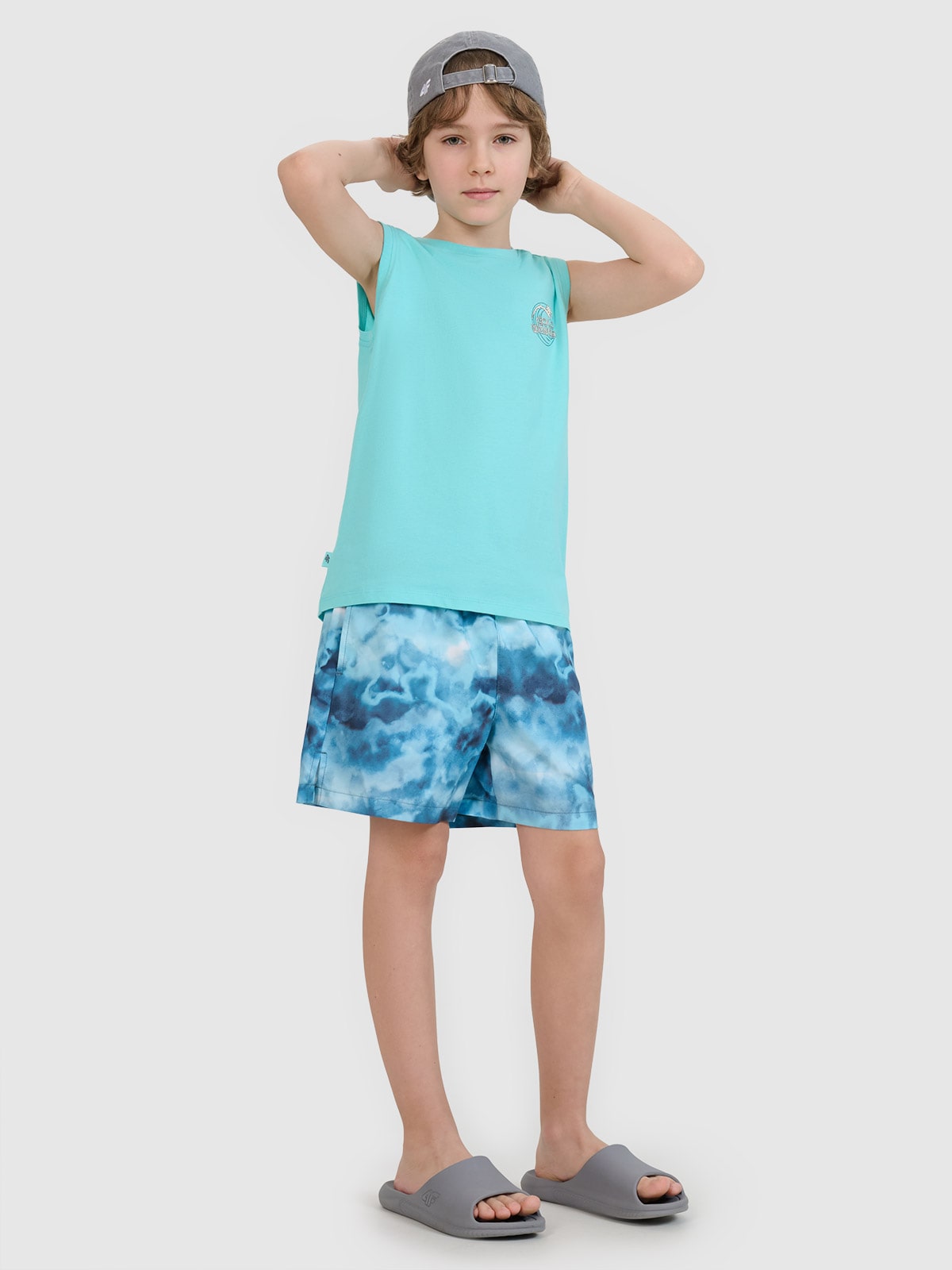 4F Spodenki plażowe boardshorty chłopięce - multikolor 134/140 (8-10 lat)