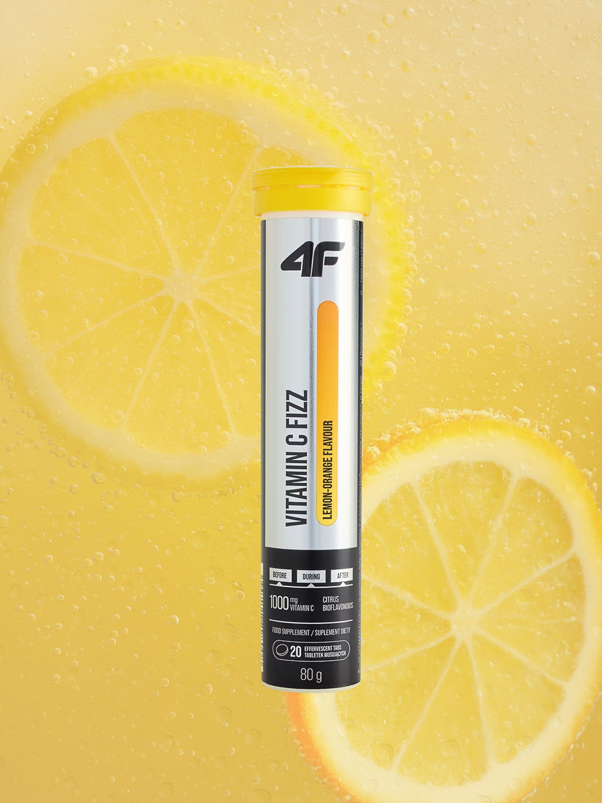 4F Vitamin C Fizz - suplement diety (20 tabletek musujących) cytrynowo-pomarańczowy MT
