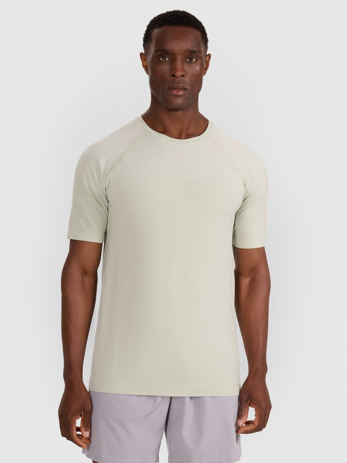 4F Koszulka treningowa bezszwowa męska - turkusowa S/M