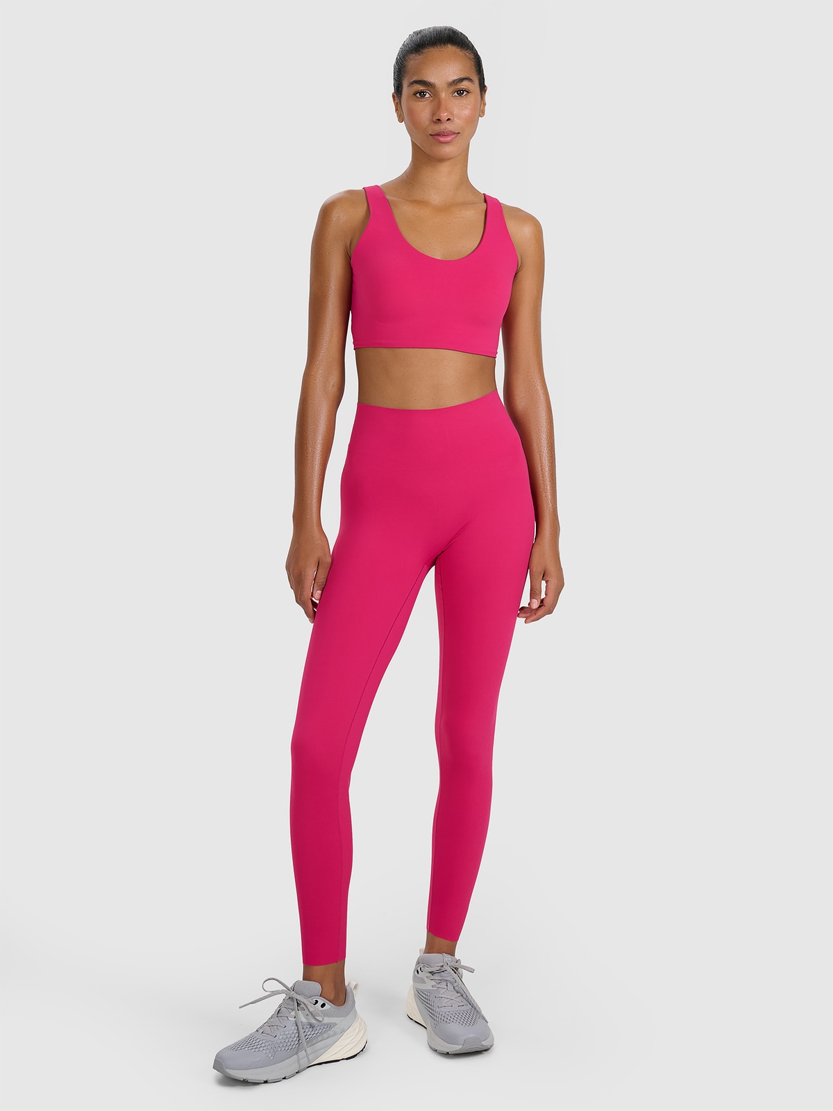 4F Legginsy treningowe szybkoschnące damskie - różowe XL