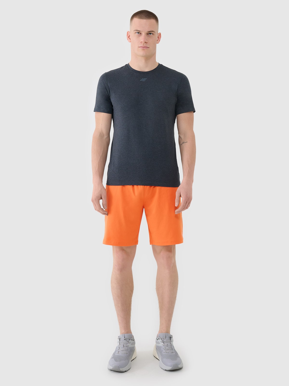 4F Spodenki treningowe szybkoschnące męskie - pomarańczowe XXL