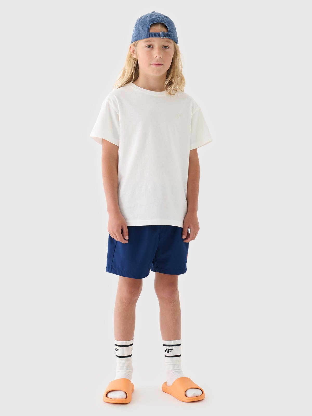 4F Spodenki plażowe boardshorty chłopięce - granatowe 122/128 (6-8 lat)