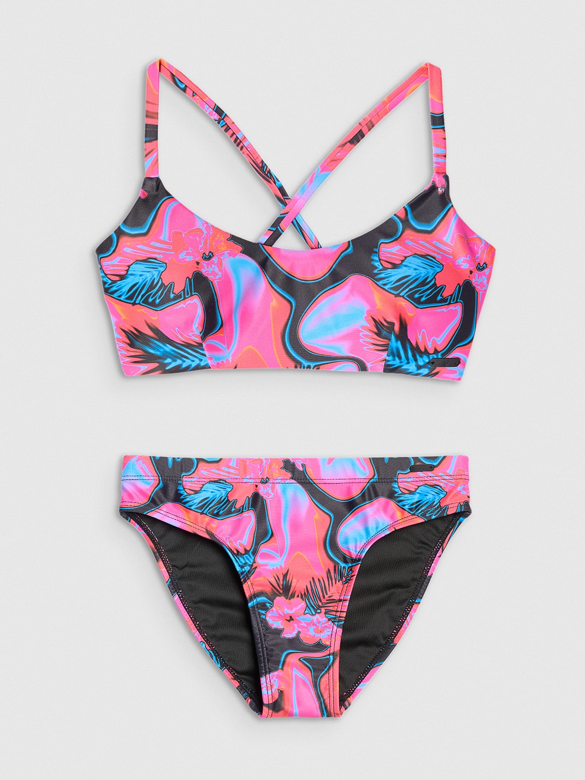 4F Kostium kąpielowy dwuczęściowy dziewczęcy - multikolor 122/128 (6-8 lat)